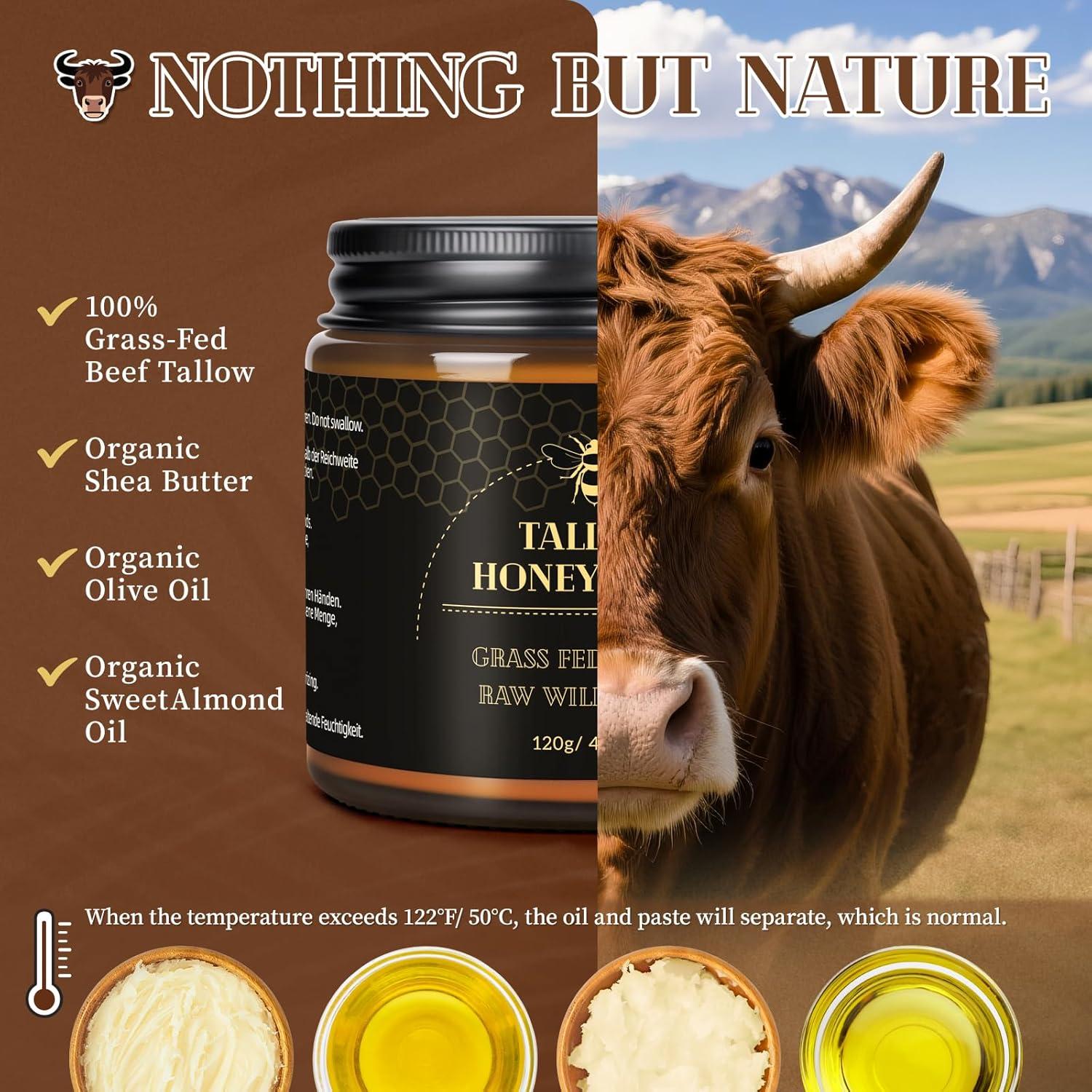 Bálsamo Hidratante de Grasa de Res Orgánica con Miel 120g