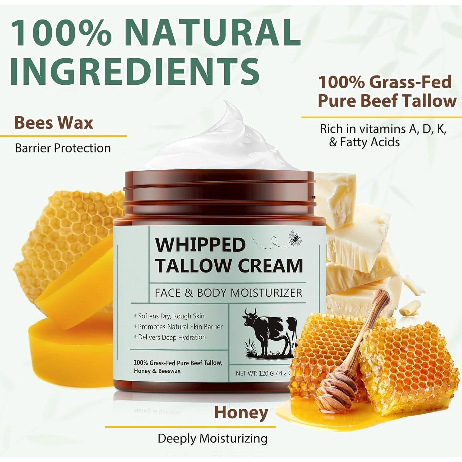 Crema Hidratante Facial y Corporal Loción de Grasa de Res con Miel 119 g