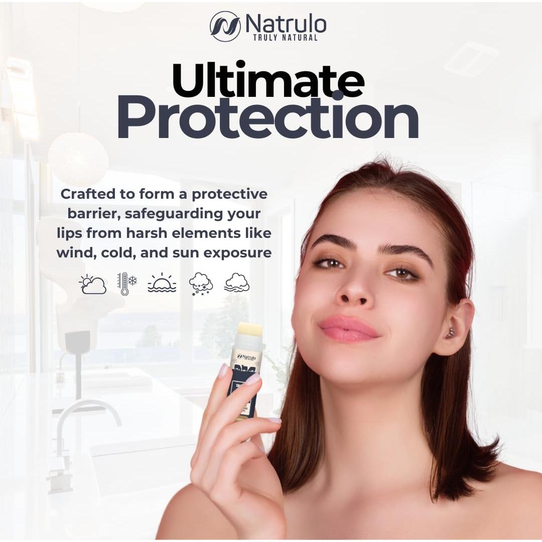 Bálsamo Labial Natural Natrulo - Hidratante de Grasa de Res 3Pk