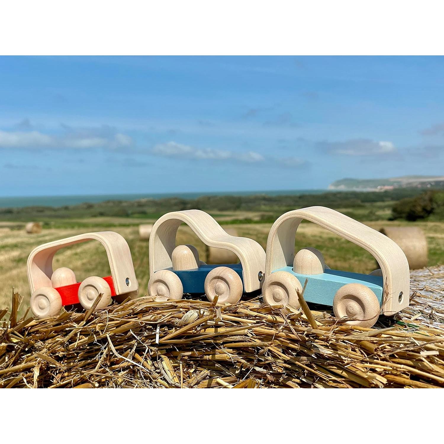 PlanToys Vroom Car Juguete de Empuje de Madera Ecológico