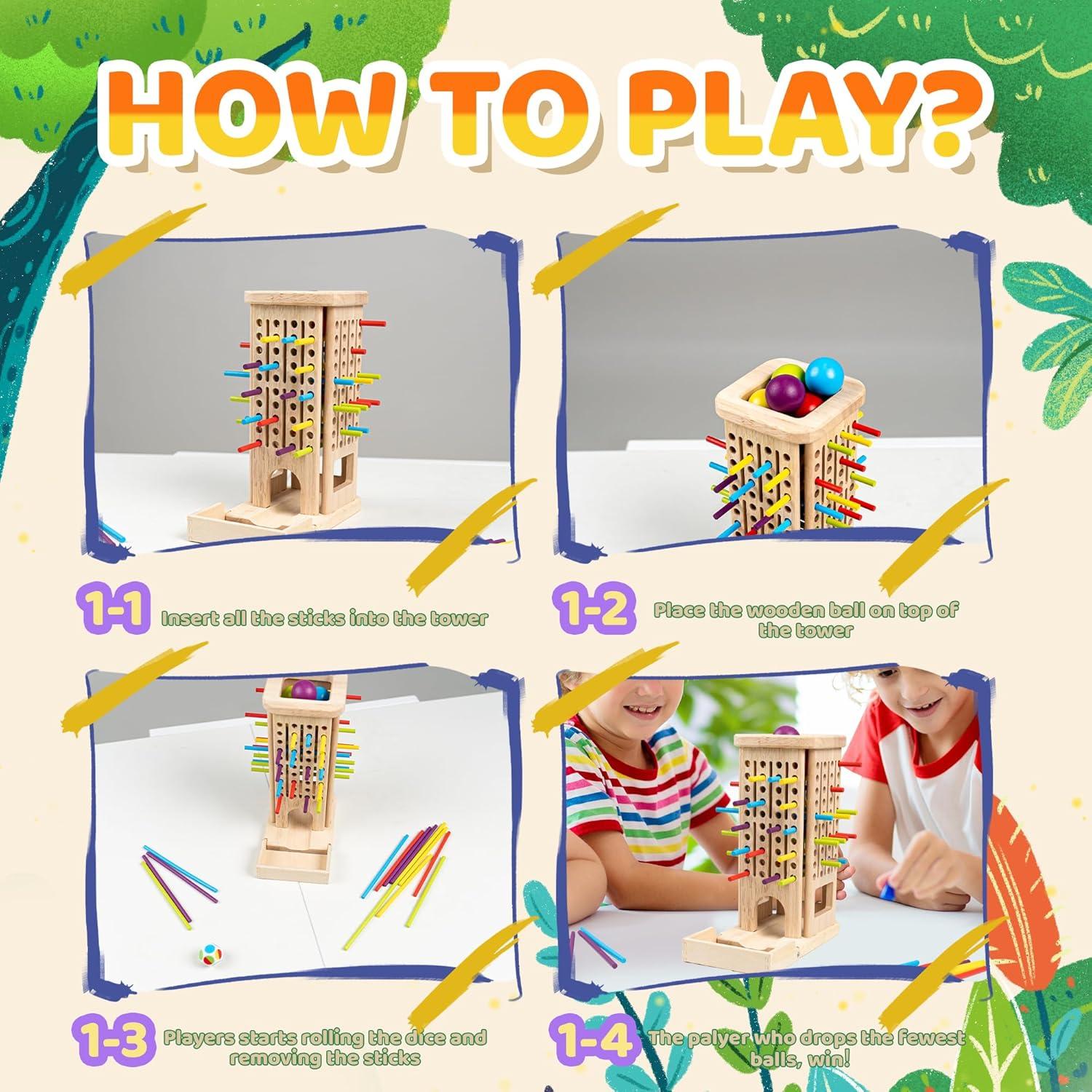 Juego de Mesa Montessori de Madera Domaxarts 3 en 1 para Niños