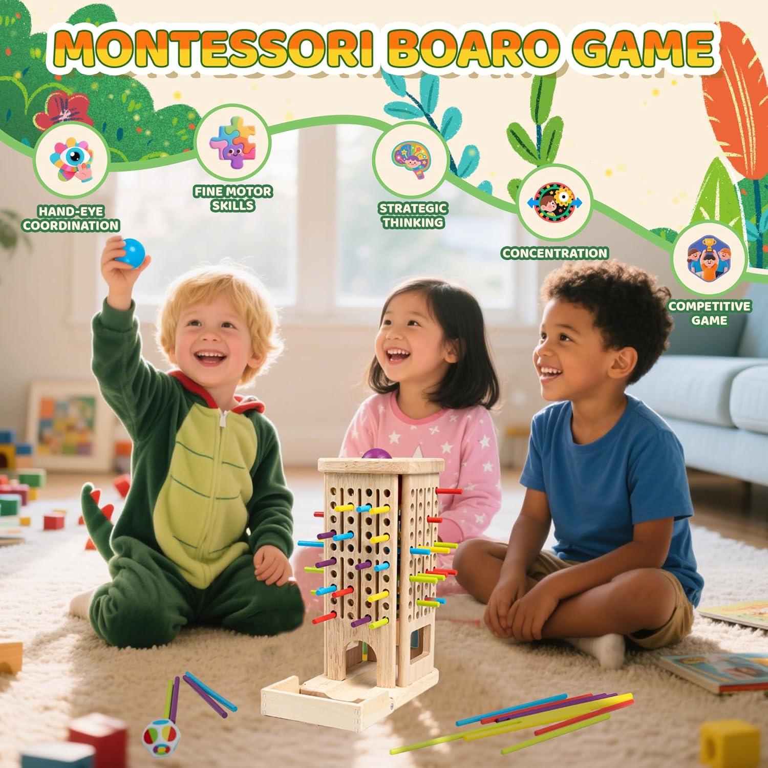 Juego de Mesa Montessori de Madera Domaxarts 3 en 1 para Niños