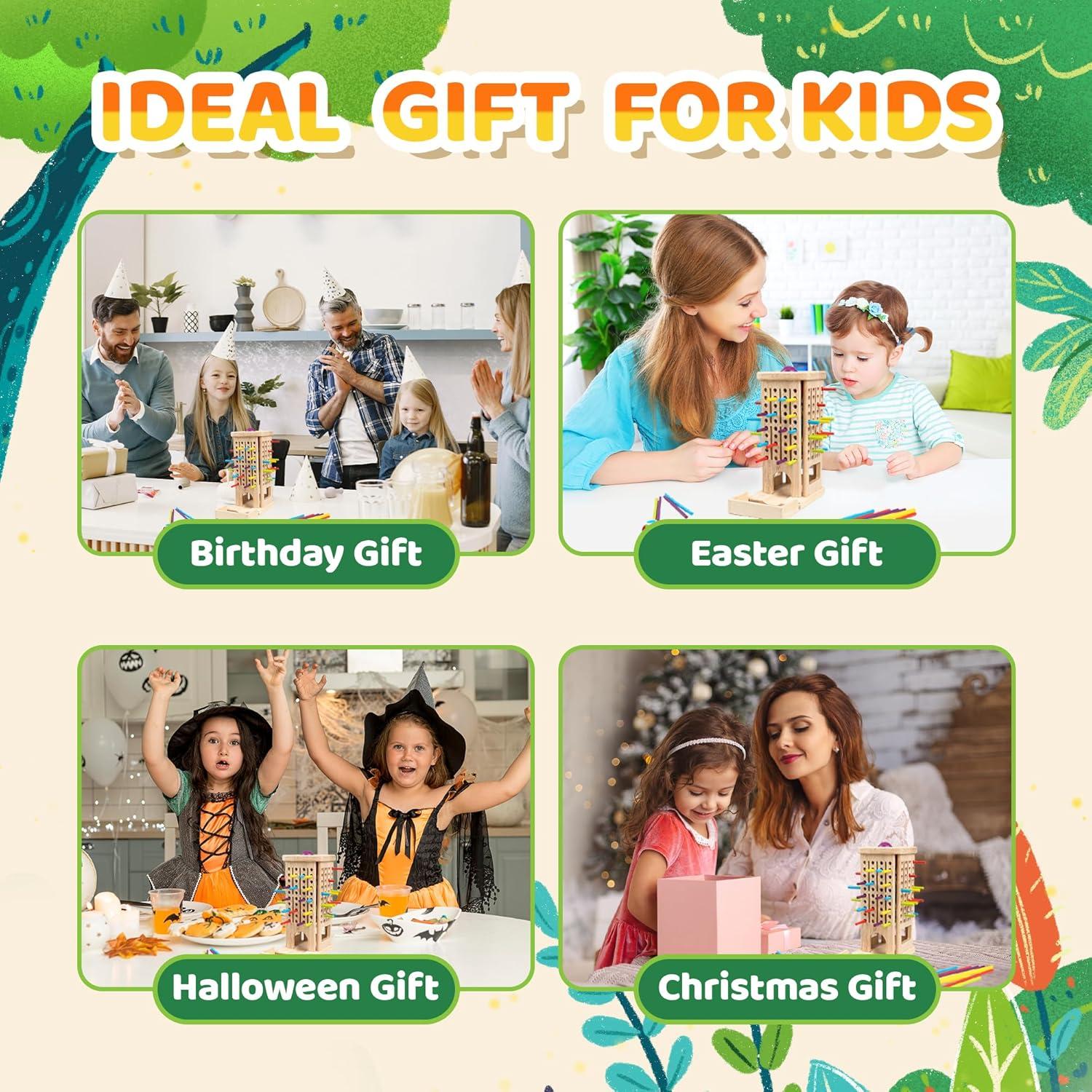 Juego de Mesa Montessori de Madera Domaxarts 3 en 1 para Niños