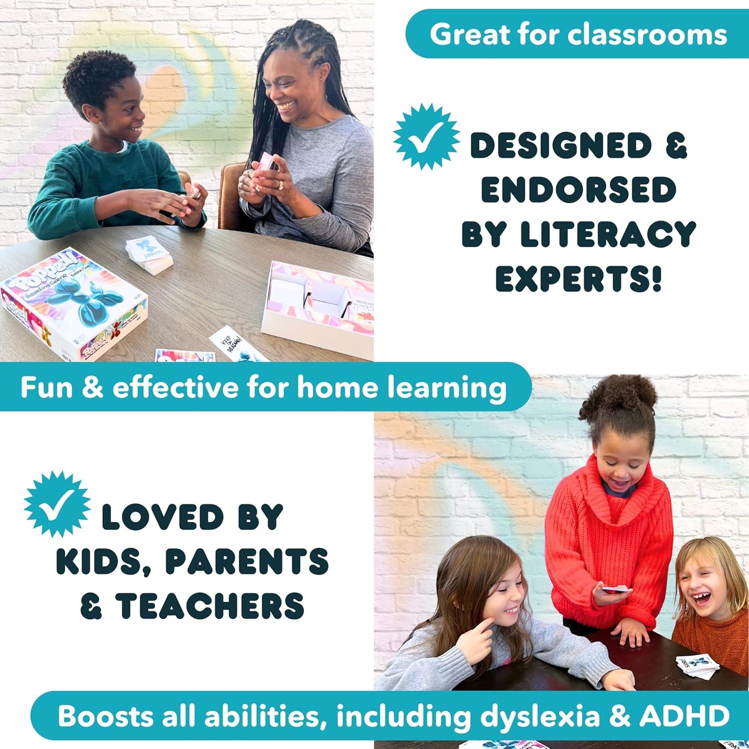 Juego de Cartas Popped! Clever Noodle - Aprendizaje de Lectura 4-9 Años