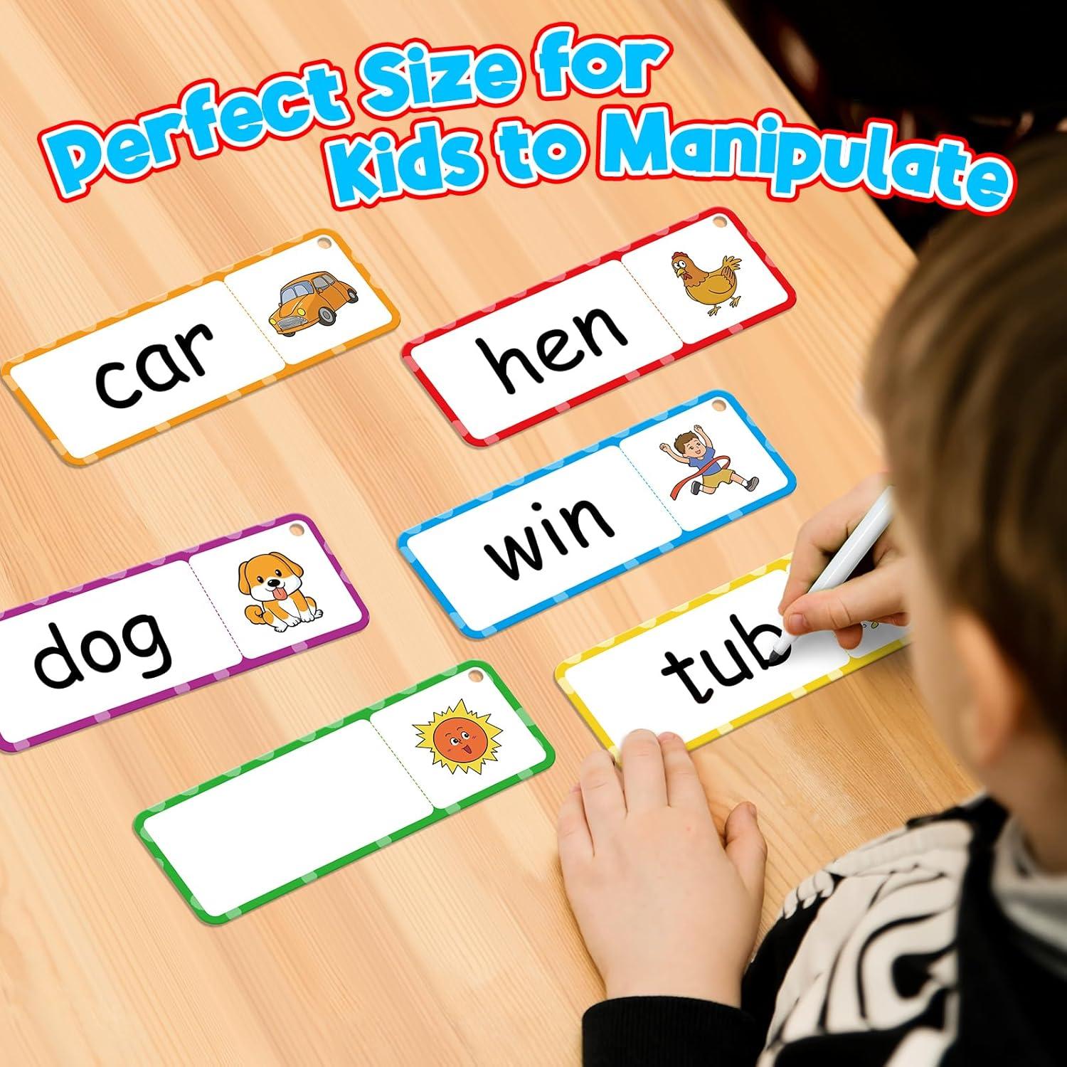 Juego de Tarjetas CVC Qunxin para Aprender a Leer - 60 Piezas