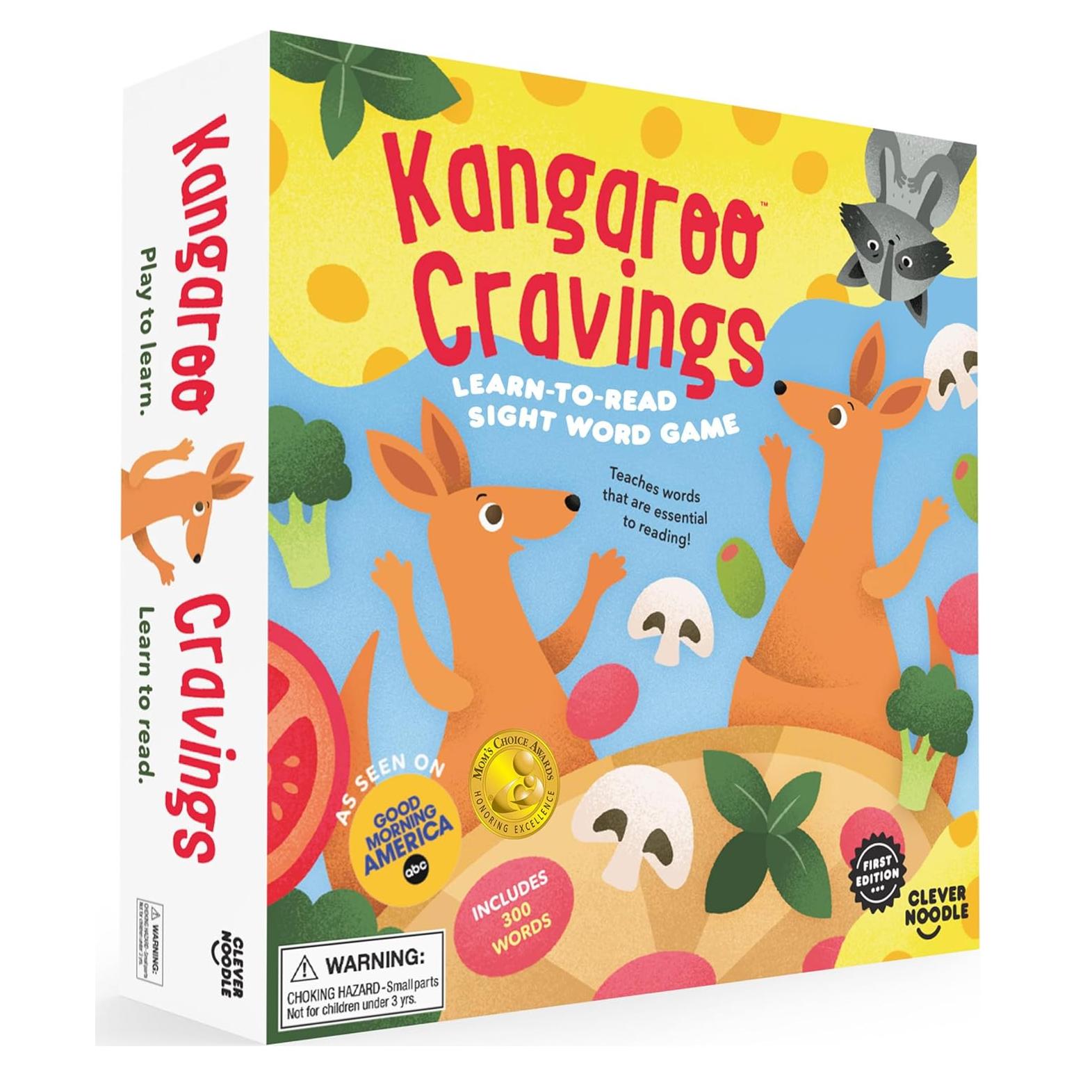 Juego de Mesa Kangaroo Cravings - Aprende 300 Palabras para Niños 4-9 Años