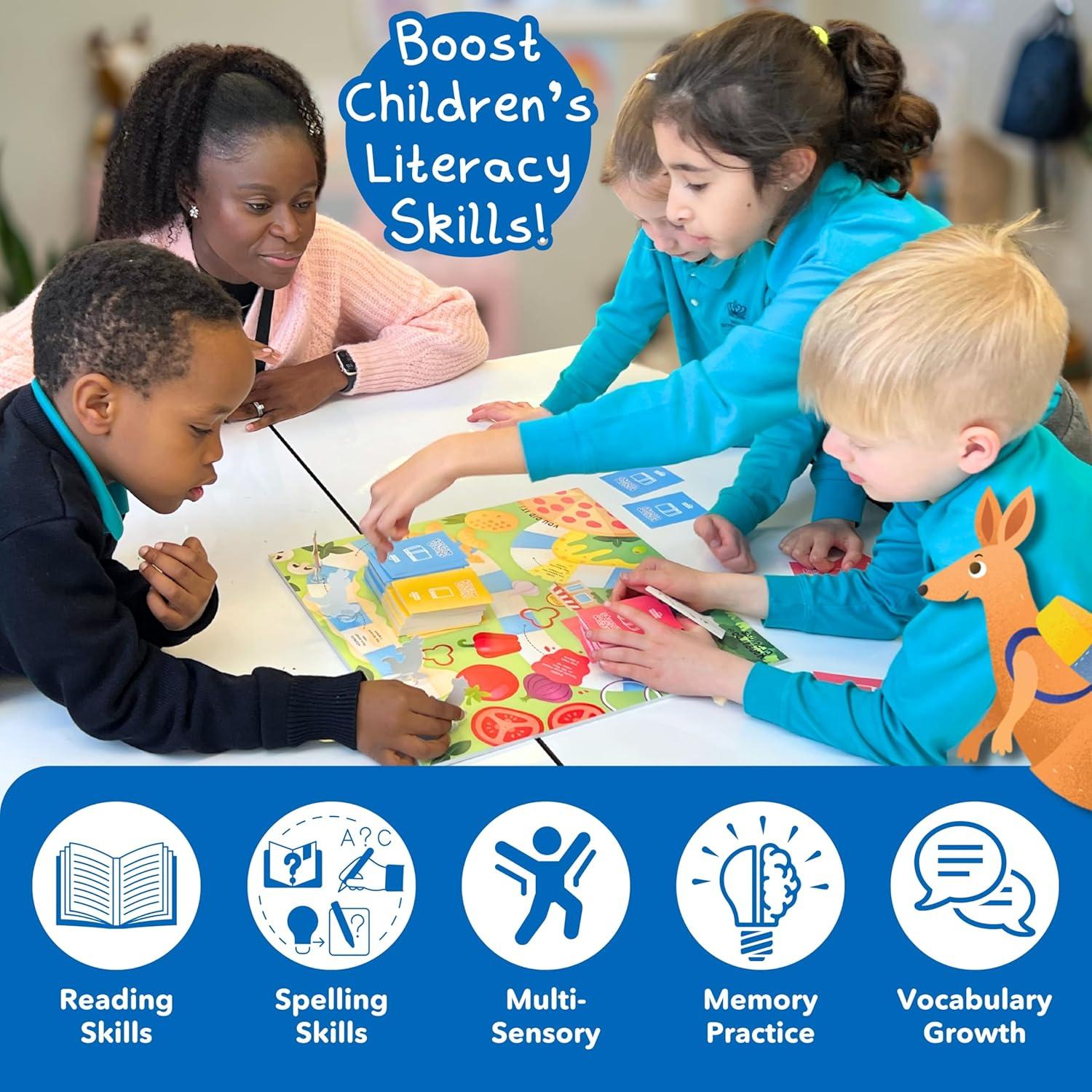 Juego de Mesa Kangaroo Cravings - Aprende 300 Palabras para Niños 4-9 Años