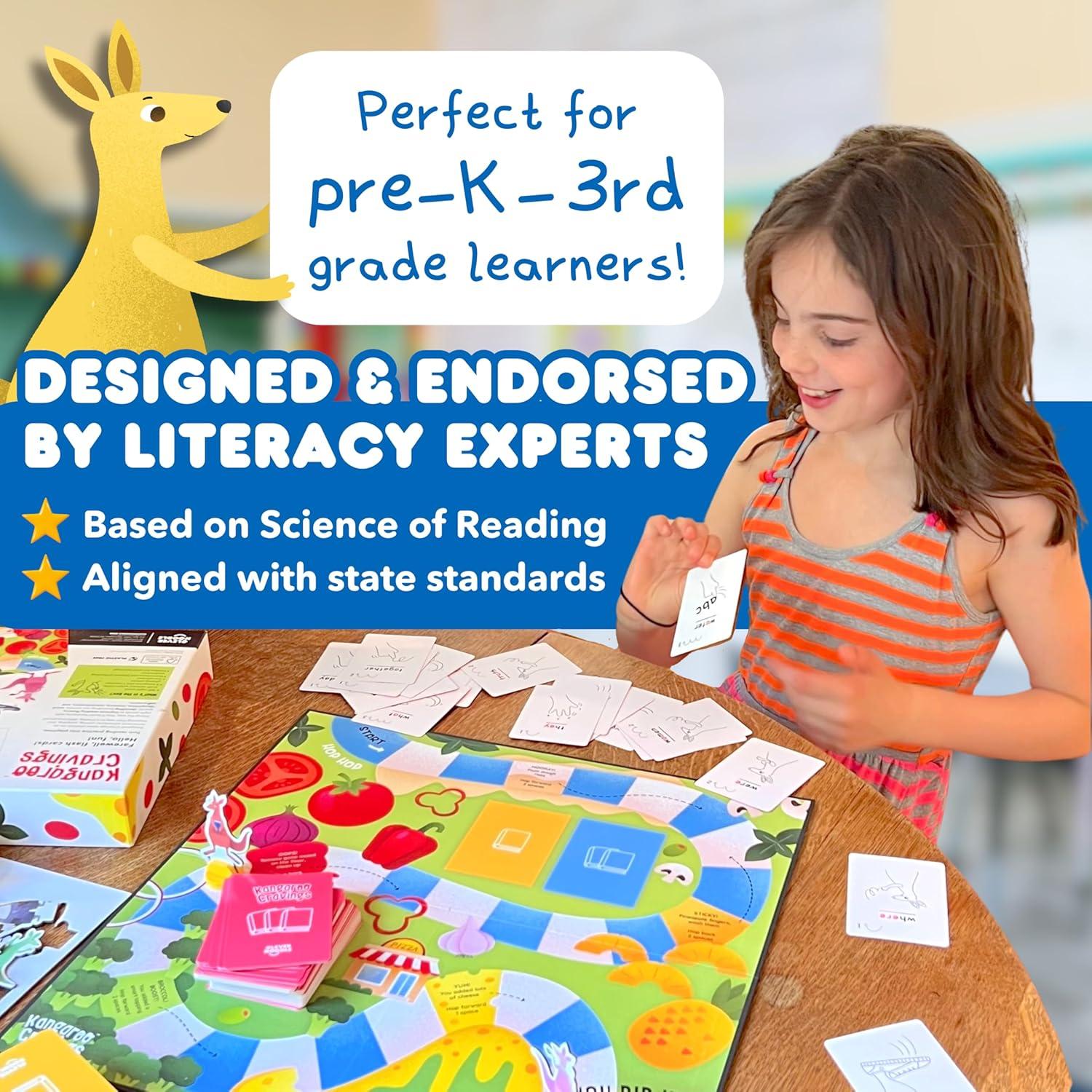 Juego de Mesa Kangaroo Cravings - Aprende 300 Palabras para Niños 4-9 Años