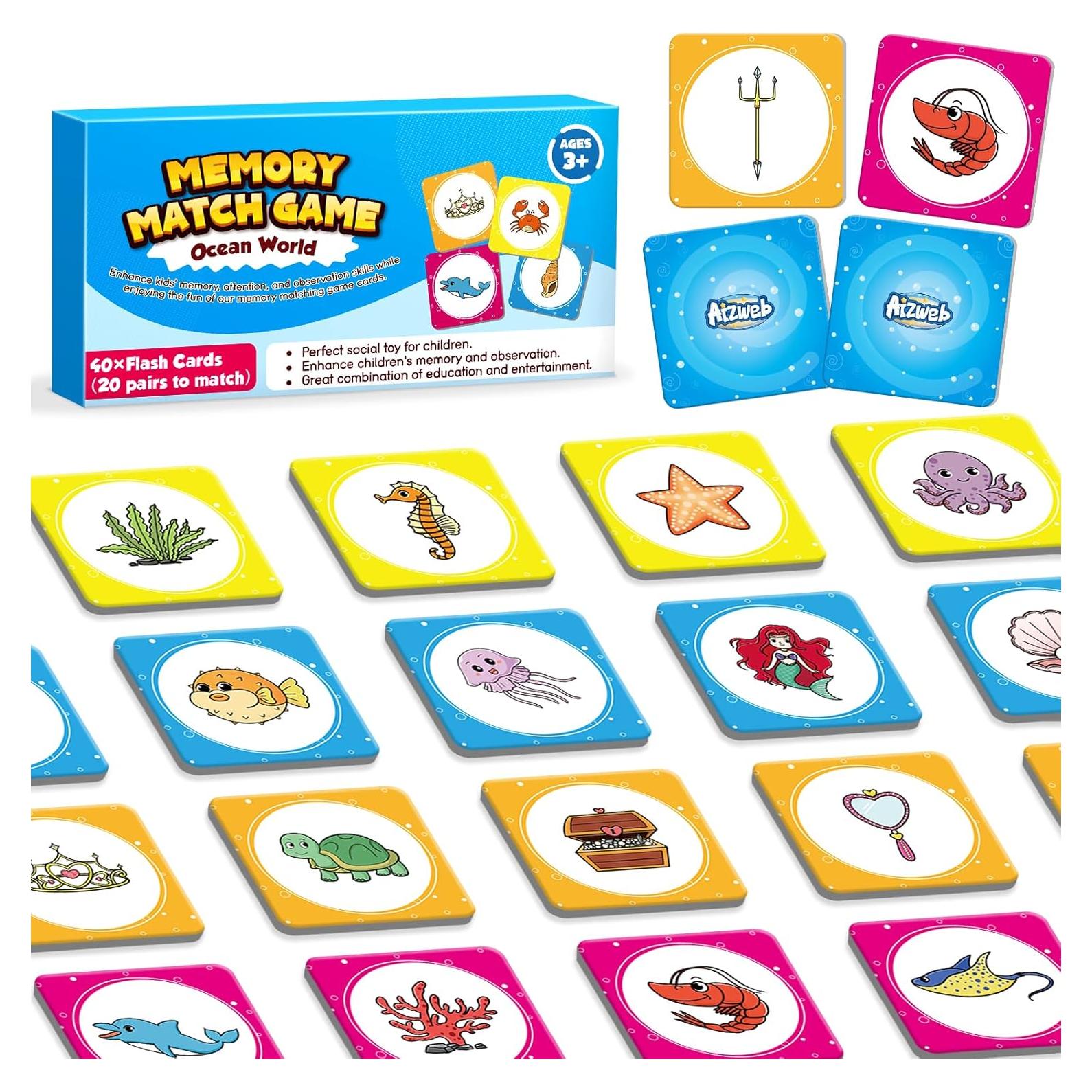 Juego de Memoria Aizweb 40 Piezas para Niños 3 a 6 Años