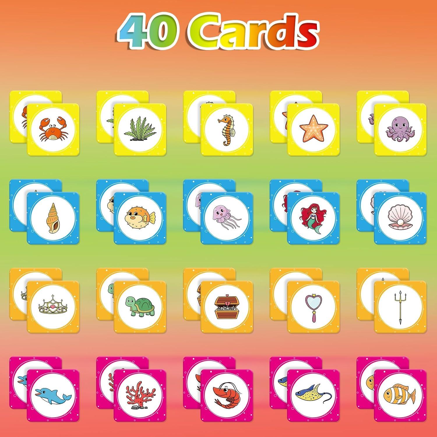 Juego de Memoria Aizweb 40 Piezas para Niños 3 a 6 Años