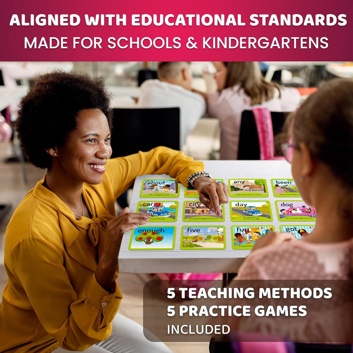 Tarjetas de Palabras de Vista QUOKKA 520 con Imágenes - Educación Infantil