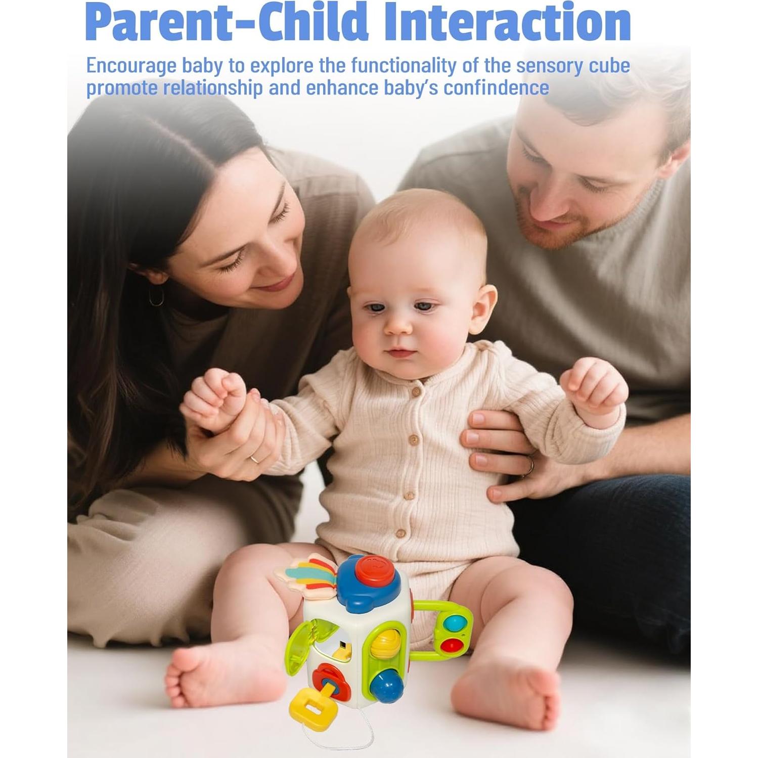 Cubo Sensorial UTOPLIKEY 10 en 1 para Niños 18M+, Juguete Montessori