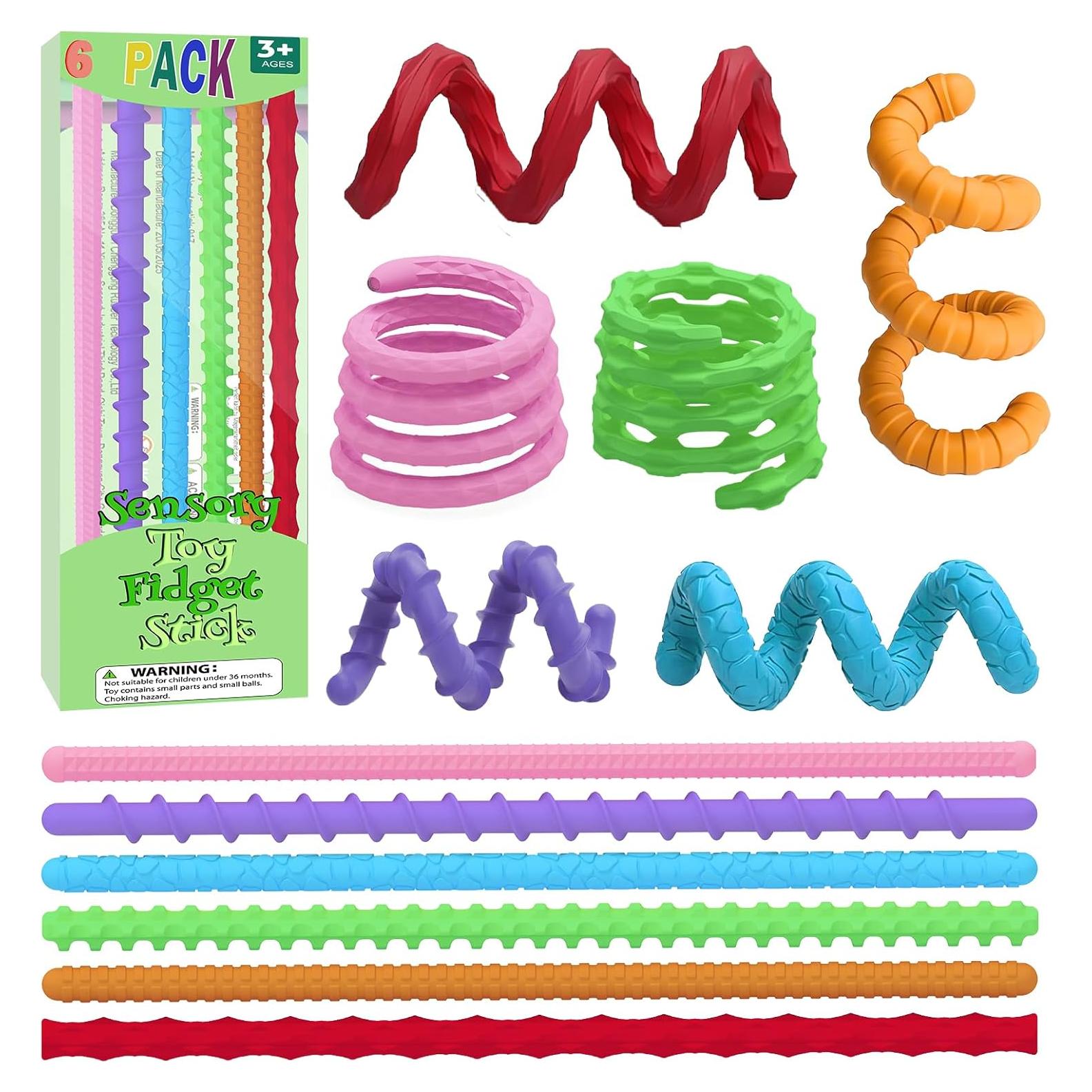 Juguetes Sensoriales Texturizados Drephere - Paquete de 6 Palos