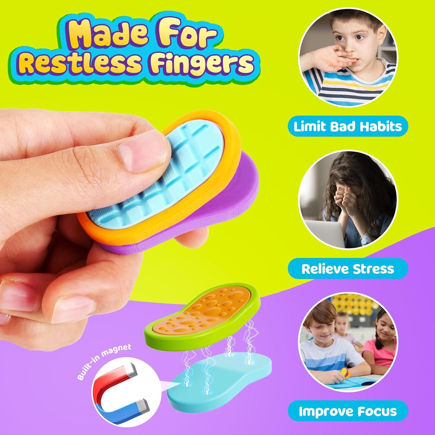 Juguetes Antiestrés Magnéticos 3D - Paquete de 6 Piezas