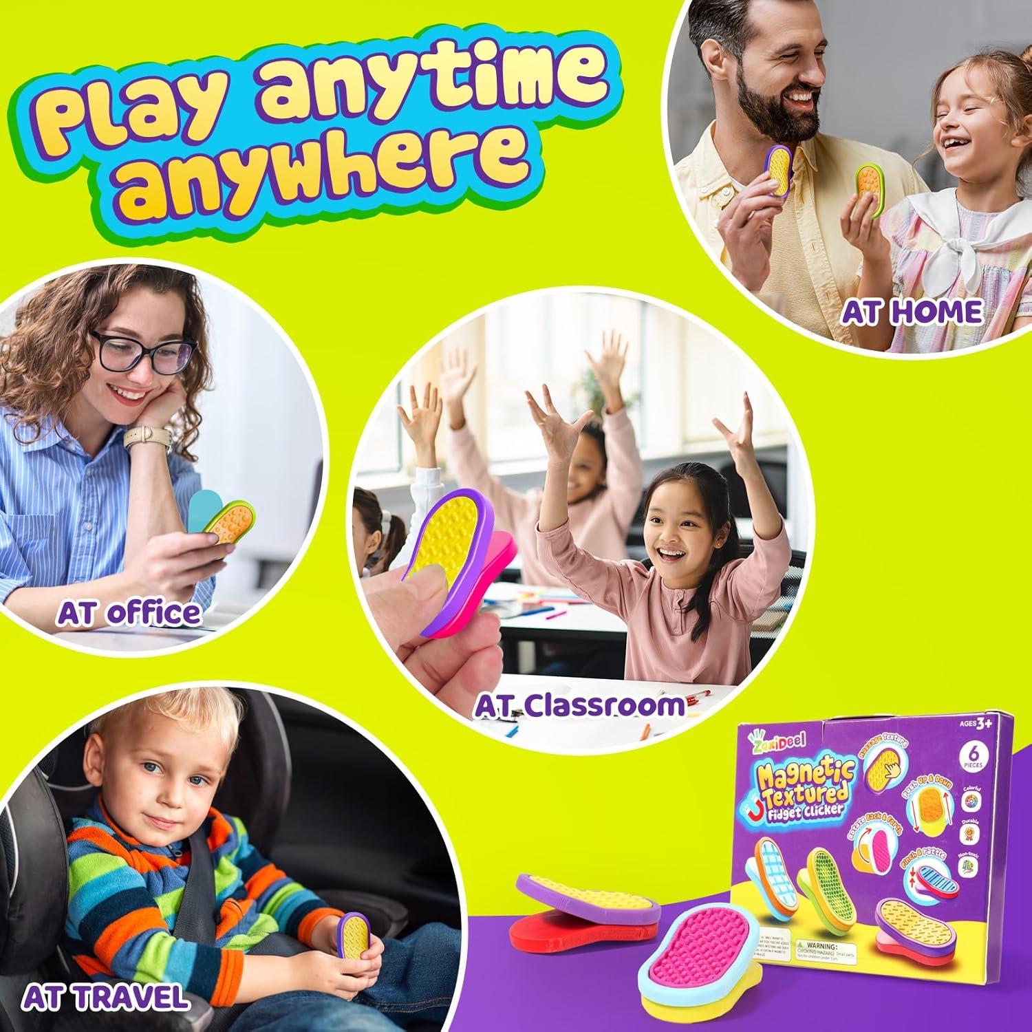 Juguetes Antiestrés Magnéticos 3D - Paquete de 6 Piezas