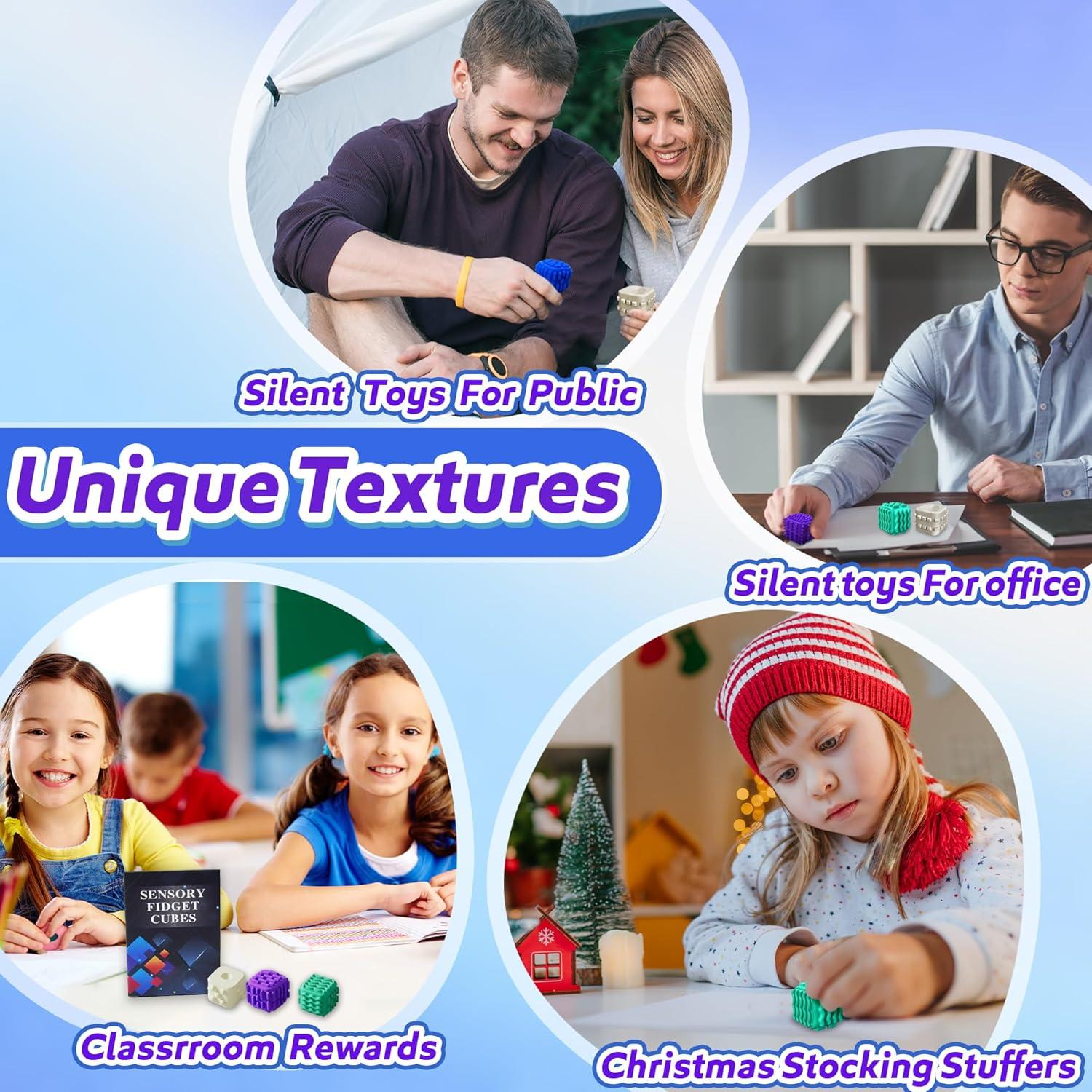 Juguetes Fidget Cube UIIOPJIOM Silicona Texturizada 9.14x6.1cm