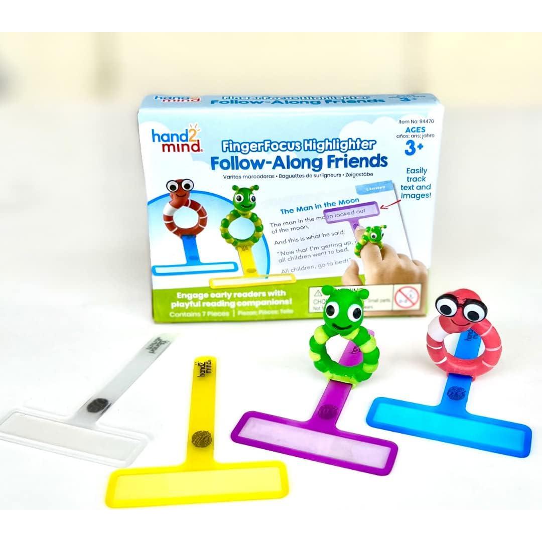 Tiras de Lectura Guiada FingerFocus hand2mind para Niños