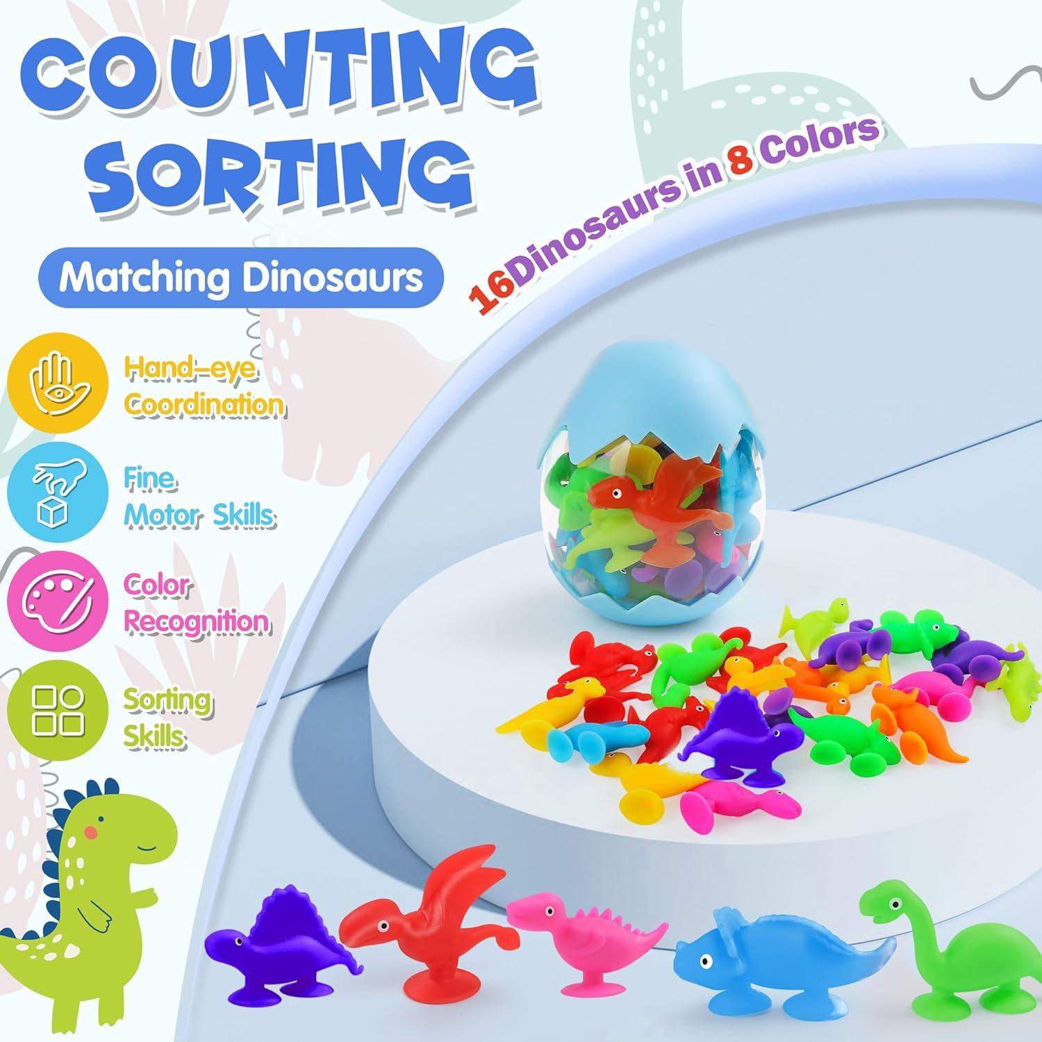 Tazas de Succión de Dinosaurios Tepear - 16 Piezas para Bebés