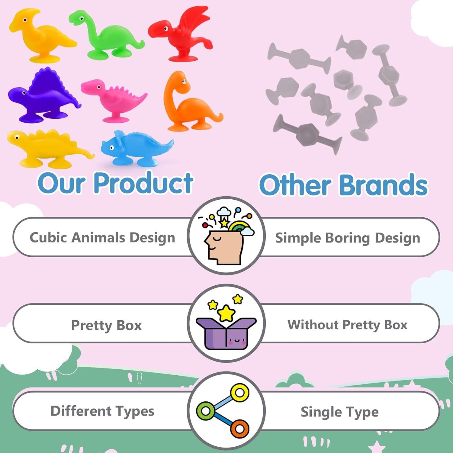 Tazas de Succión de Dinosaurios Tepear - 16 Piezas para Bebés