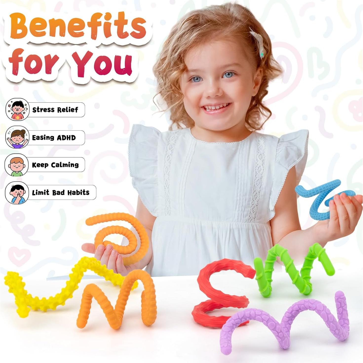 Juguetes Antiestrés de Silicona 6 Piezas para Niños y Adultos