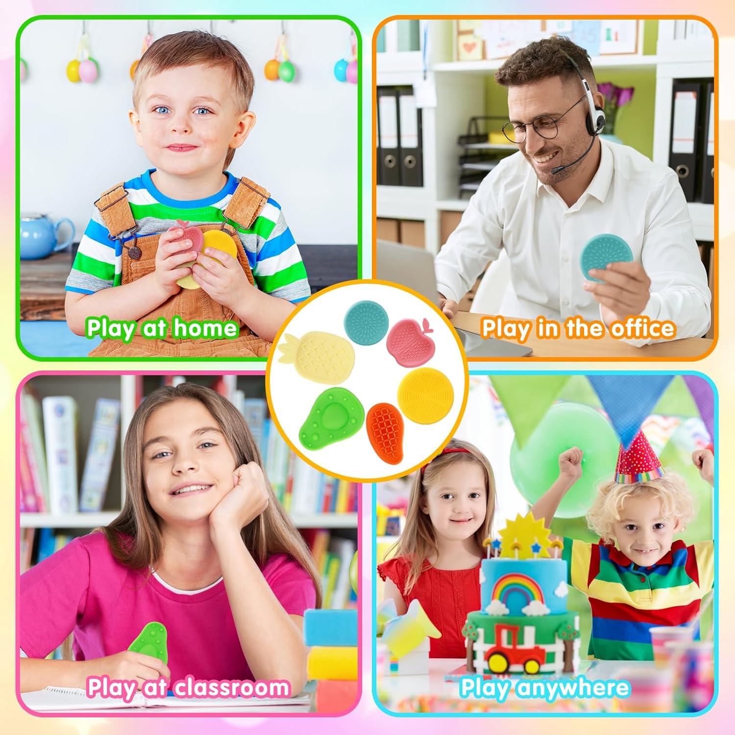 Juguetes Antiestrés Sensoriales Hopihy - 6 Piedras de Fruta