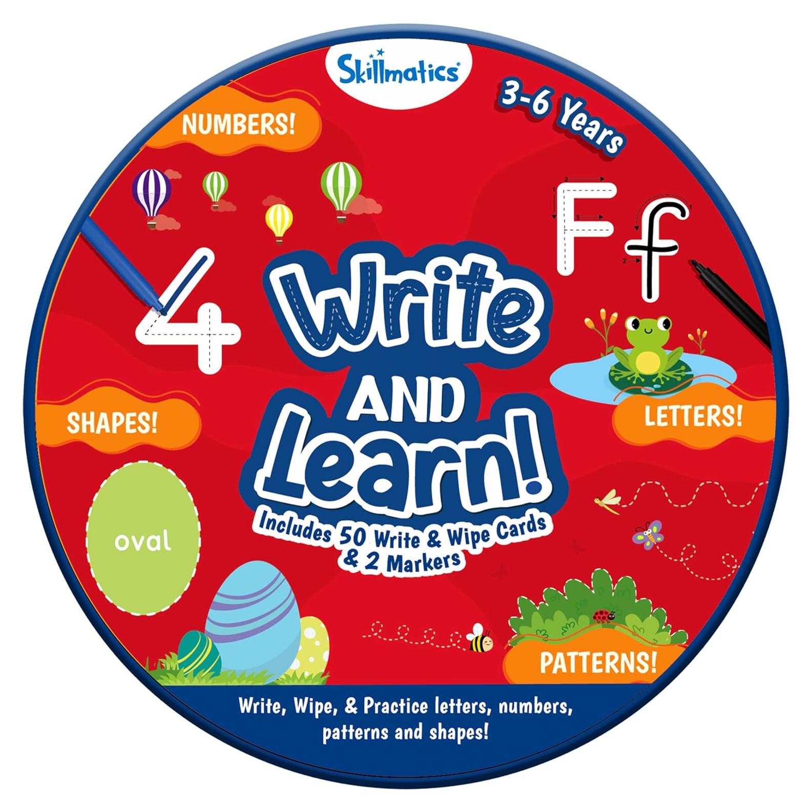 Tarjetas Reutilizables Skillmatics para Niños 3-6 Años - Letras y Números