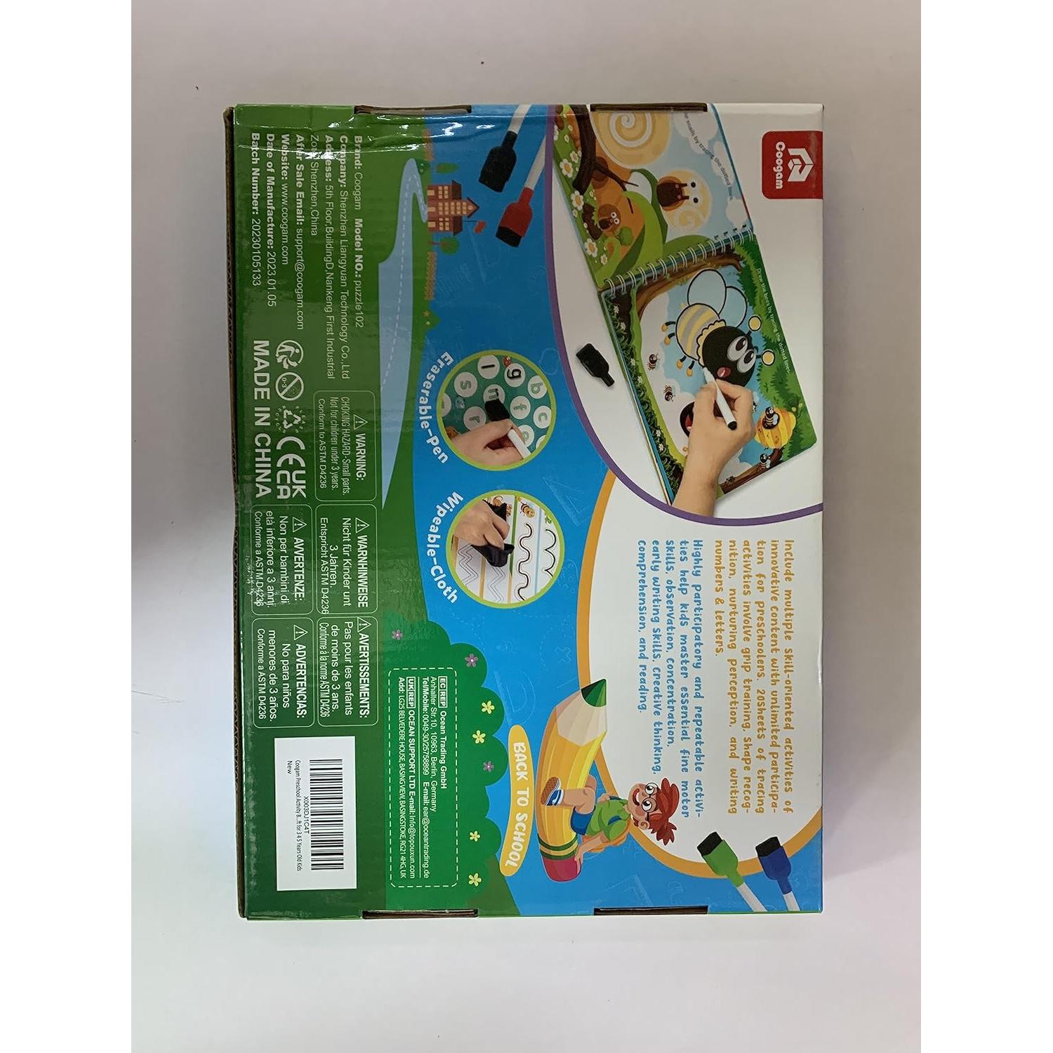 Cuaderno de Caligrafía Coogam para Preescolar 3-7 Años