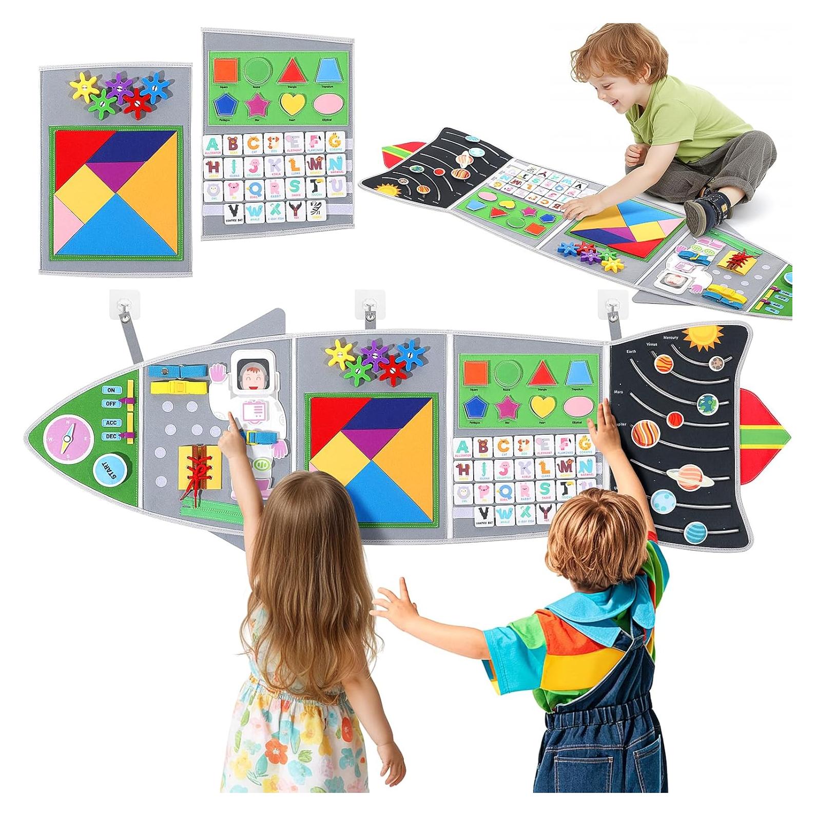 Tablero de Actividades Sensorial Joyibay Espacial 12+ Actividades