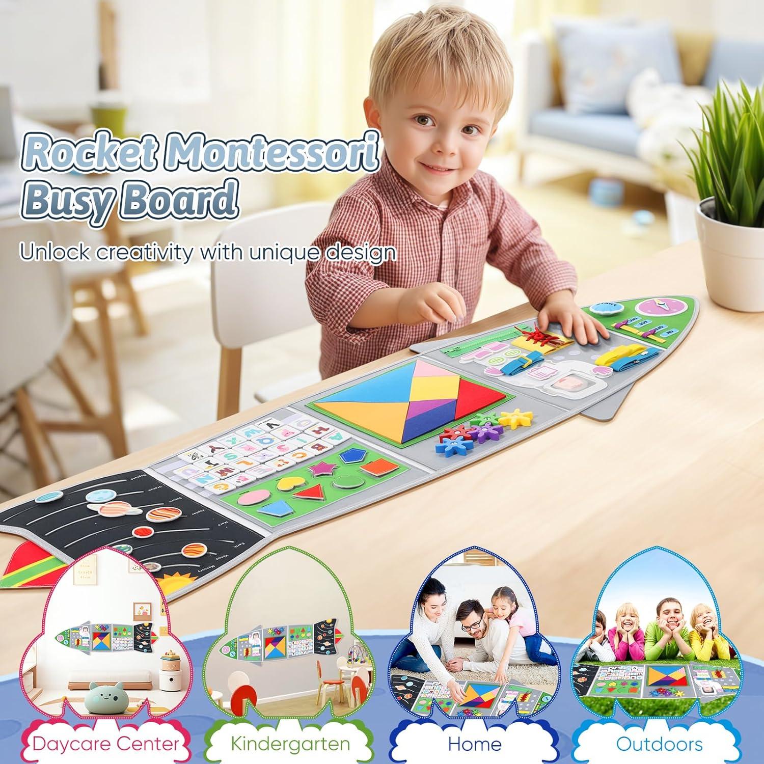 Tablero de Actividades Sensorial Joyibay Espacial 12+ Actividades