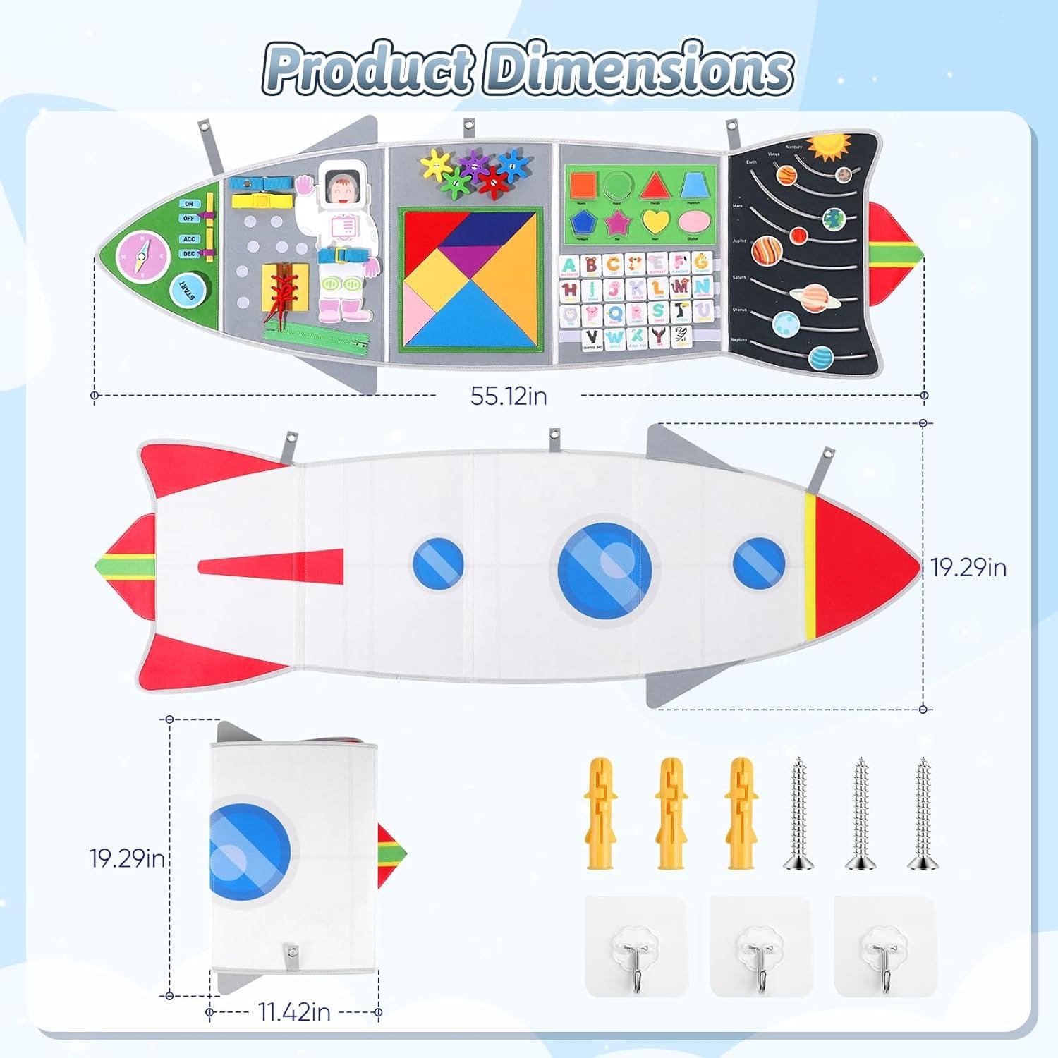 Tablero de Actividades Sensorial Joyibay Espacial 12+ Actividades