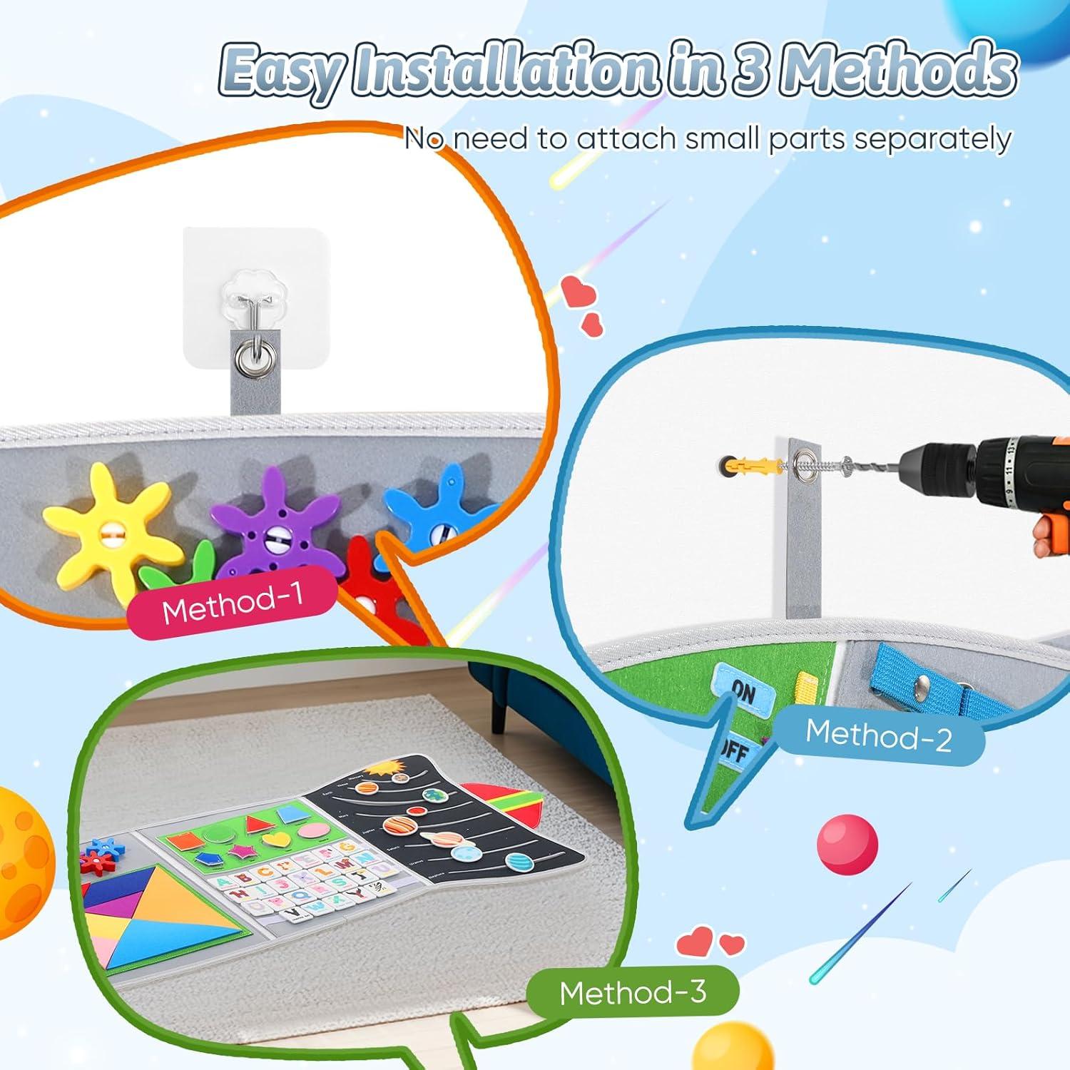 Tablero de Actividades Sensorial Joyibay Espacial 12+ Actividades