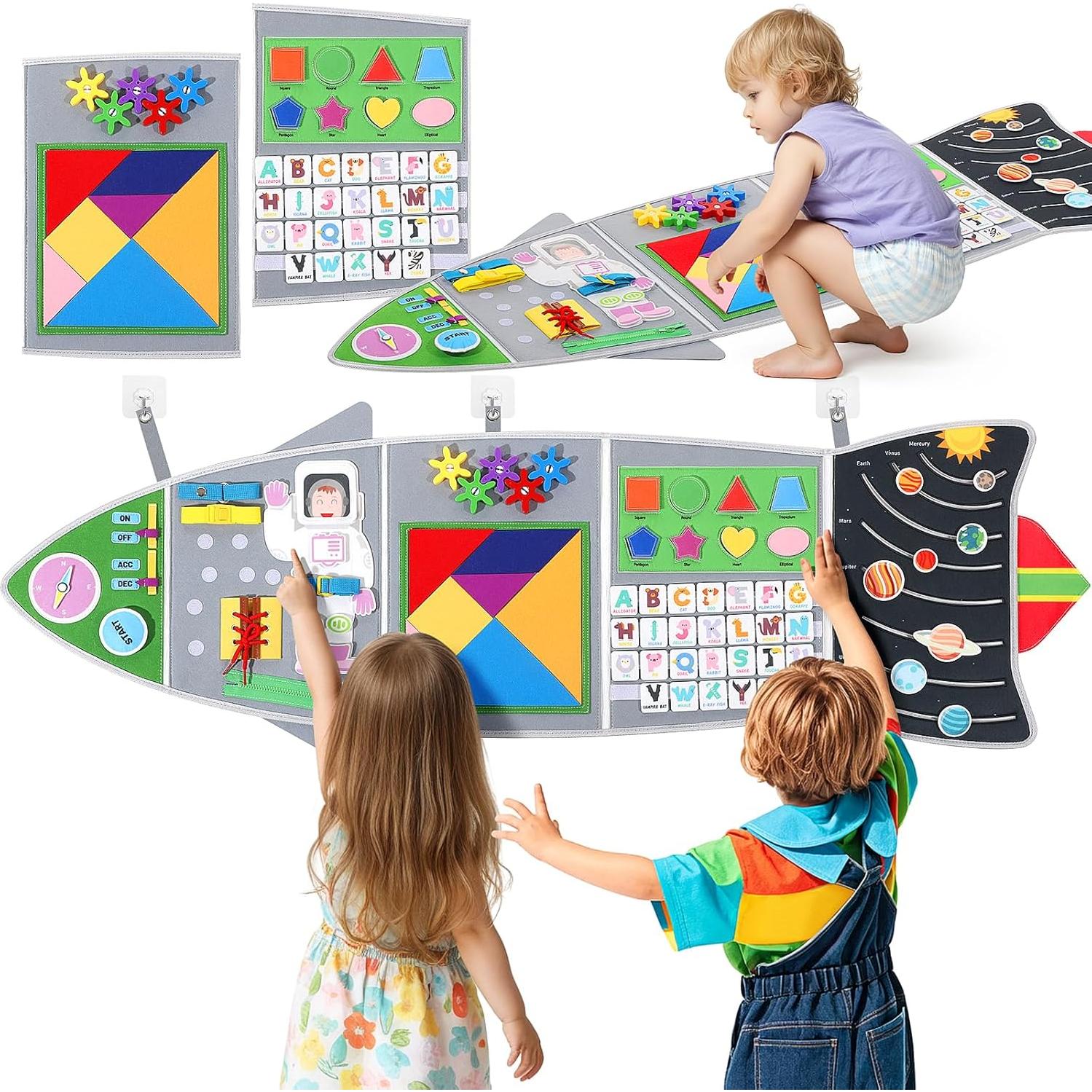 Tablero de Actividades Sensorial Joyibay Espacial 12+ Actividades