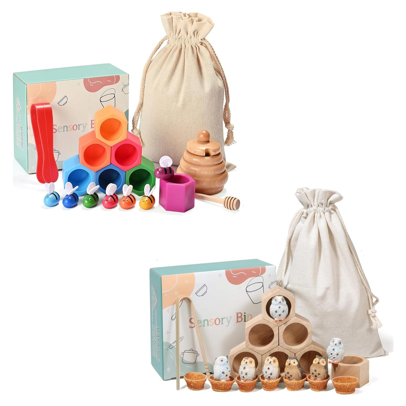 Caja Sensorial Montessori de Madera para Niños 36 meses+