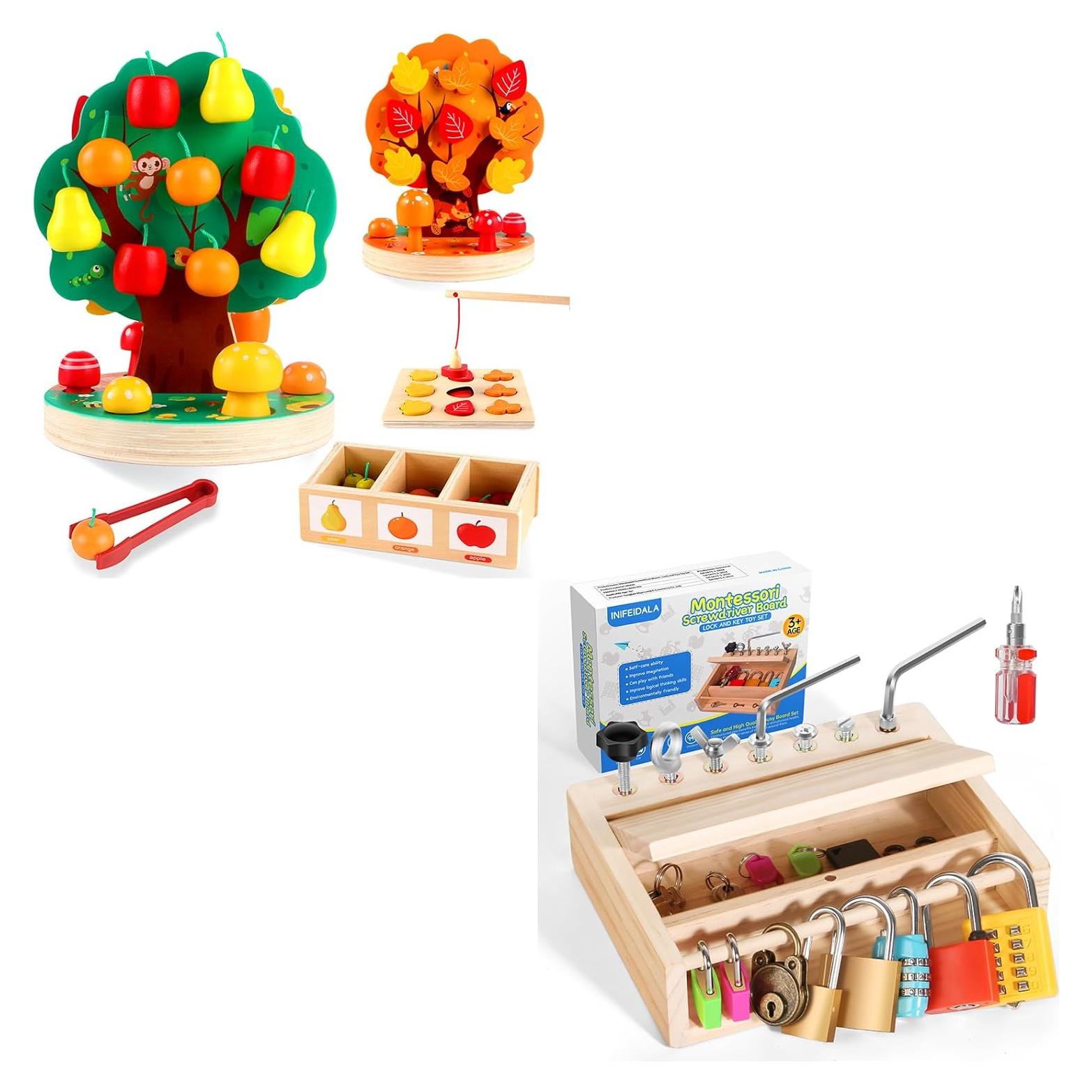 Juguete Montessori de Recolección de Manzanas - Aprendizaje