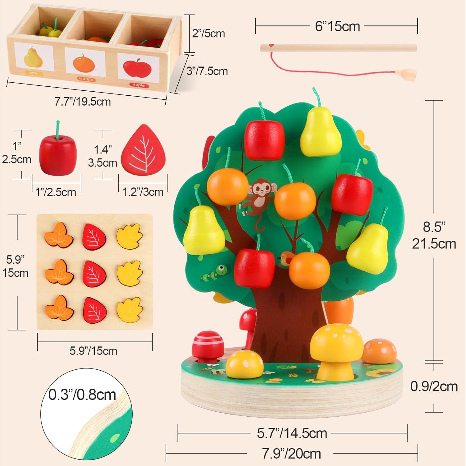 Juguete Montessori de Recolección de Manzanas - Aprendizaje