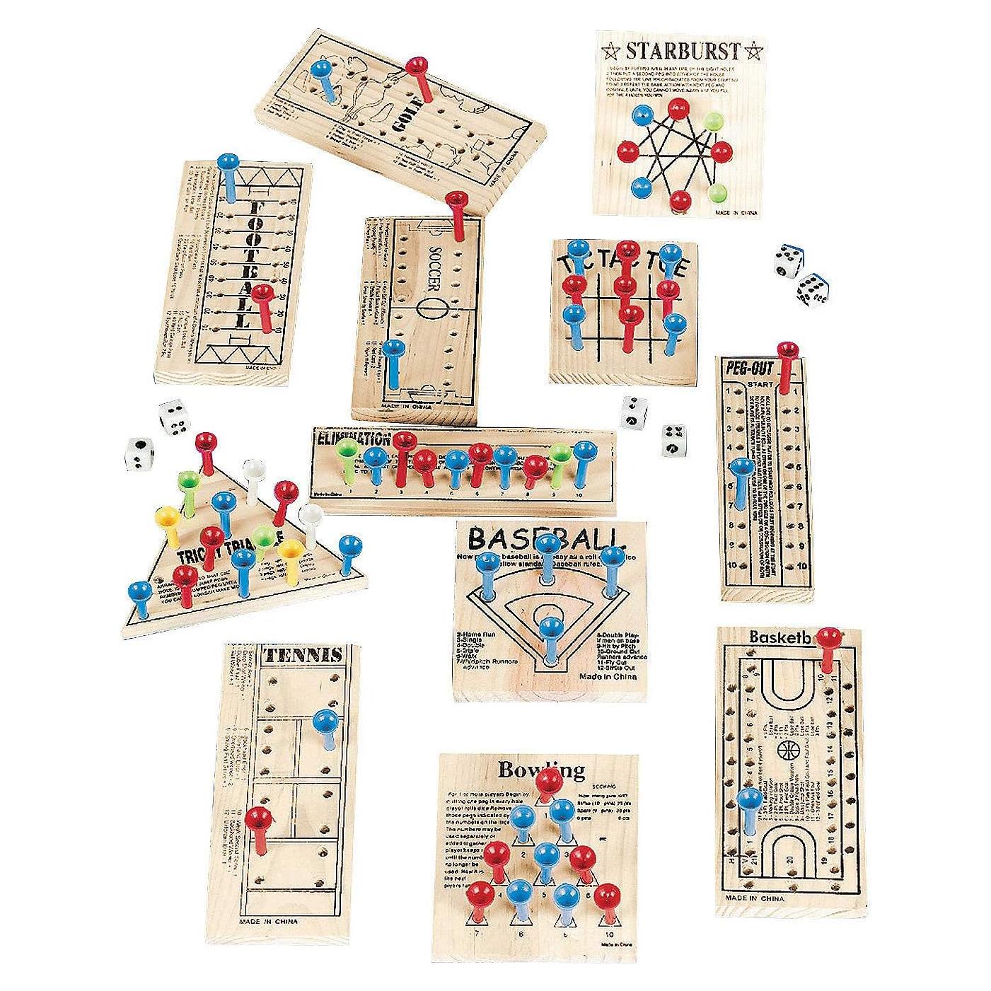 Conjunto de Juegos de Mesa de Madera Fun Express 12 Piezas