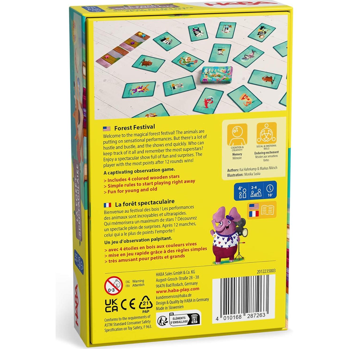 Juego de Memoria HABA Superstar Forest para Niños 4+
