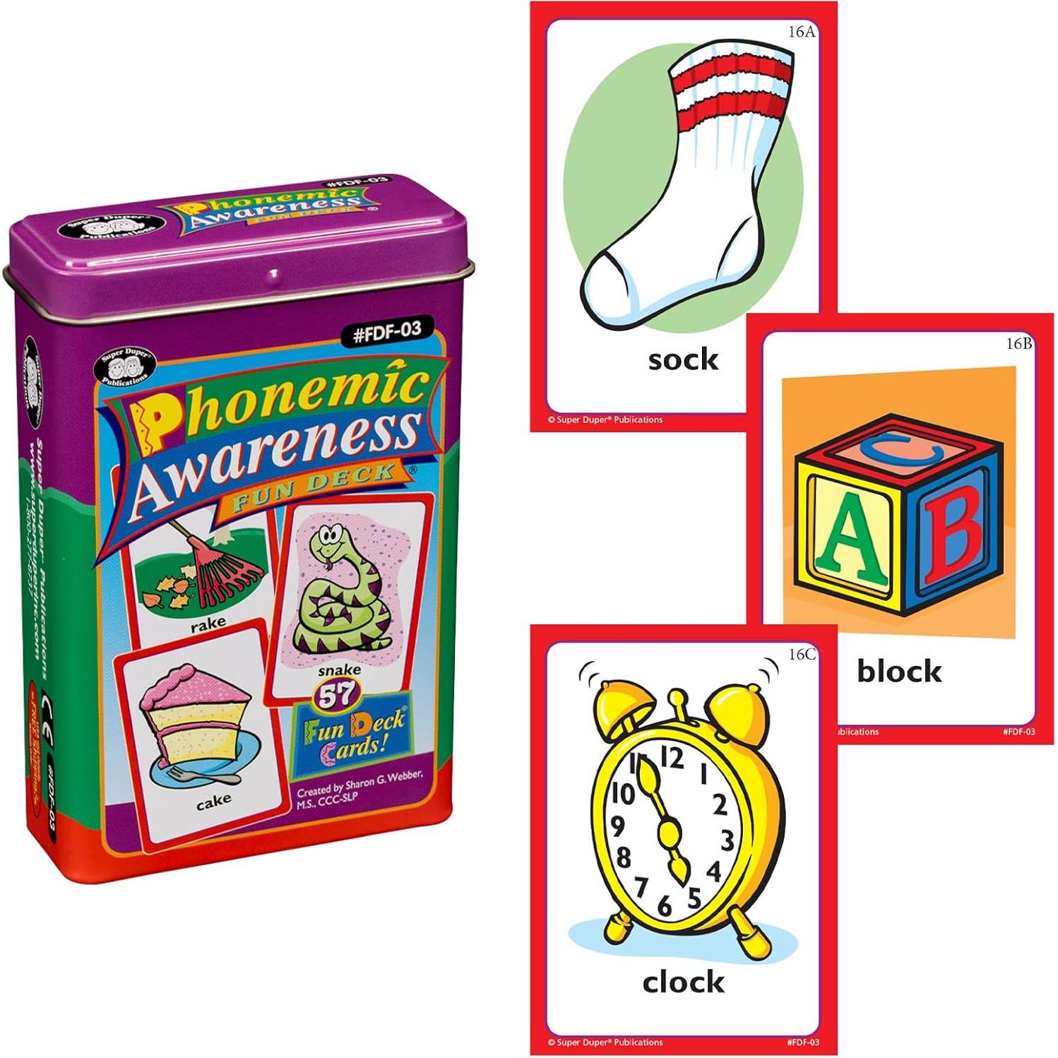 Tarjetas de Flash de Conciencia Fonémica Super Duper 57 Piezas