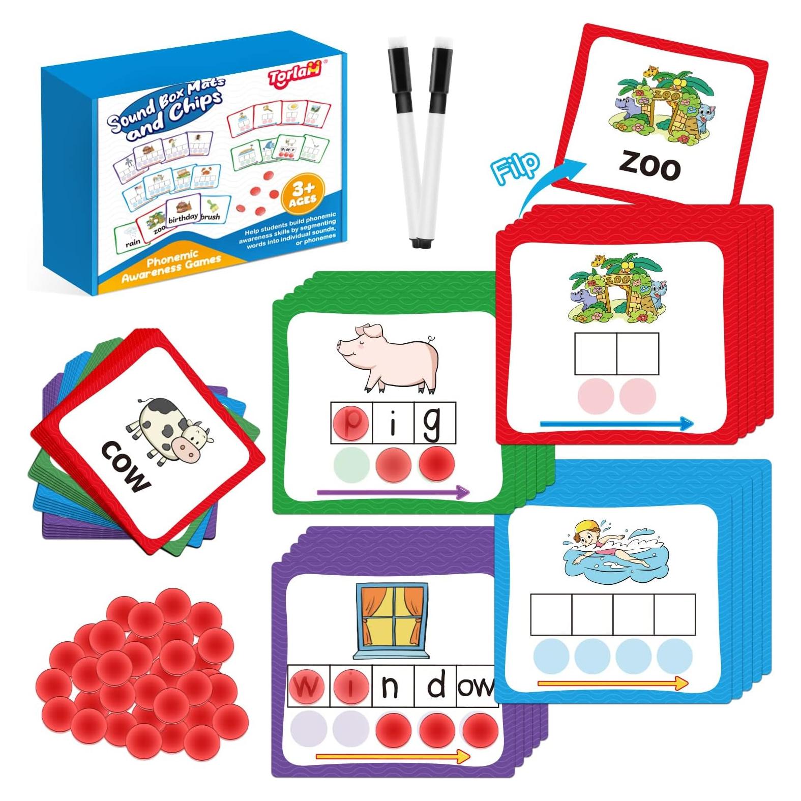 Cajas Elkonin Torlam para Conciencia Fonémica y Ortografía - 80 Piezas