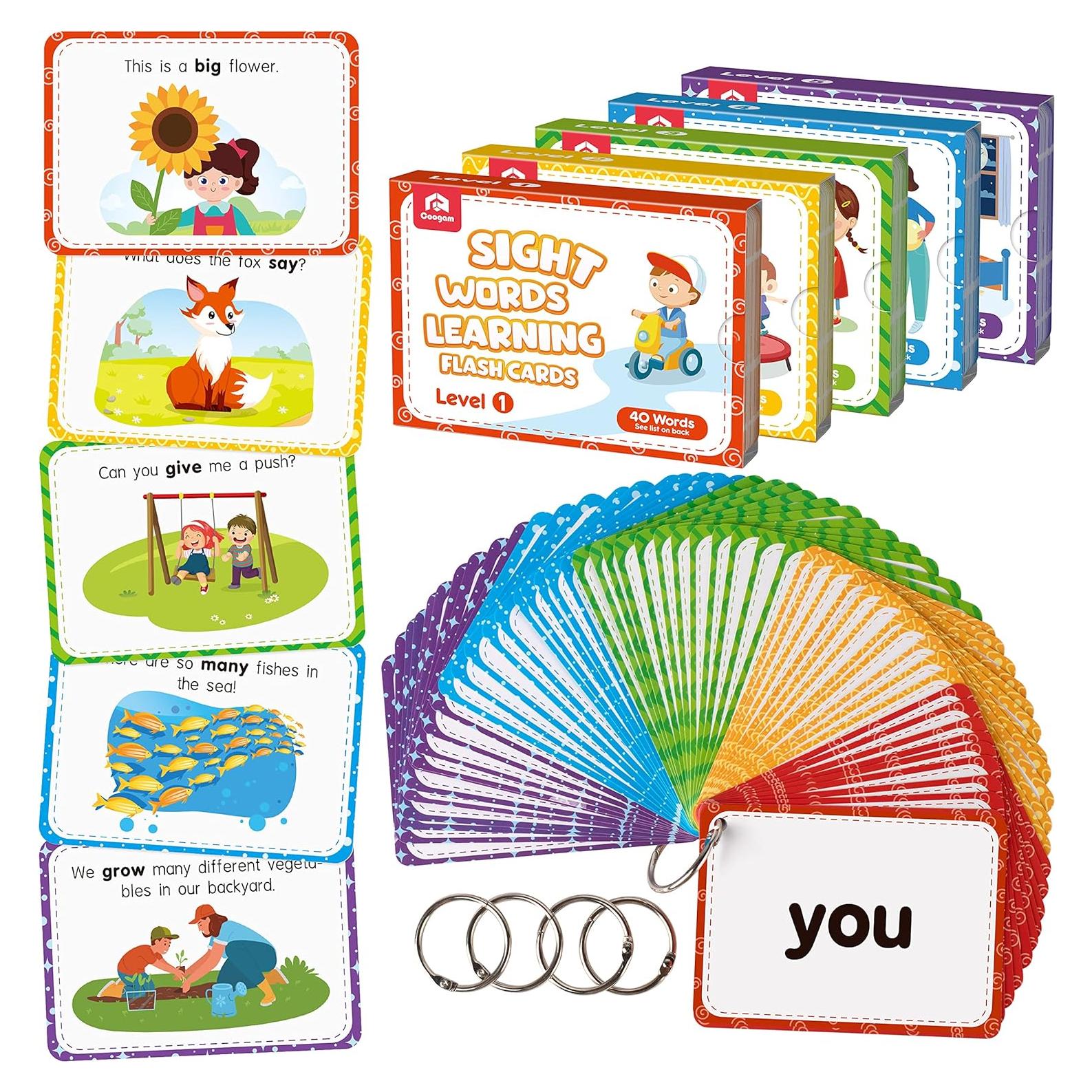 Tarjetas Educativas Coogam - 220 Palabras Dolch para Niños