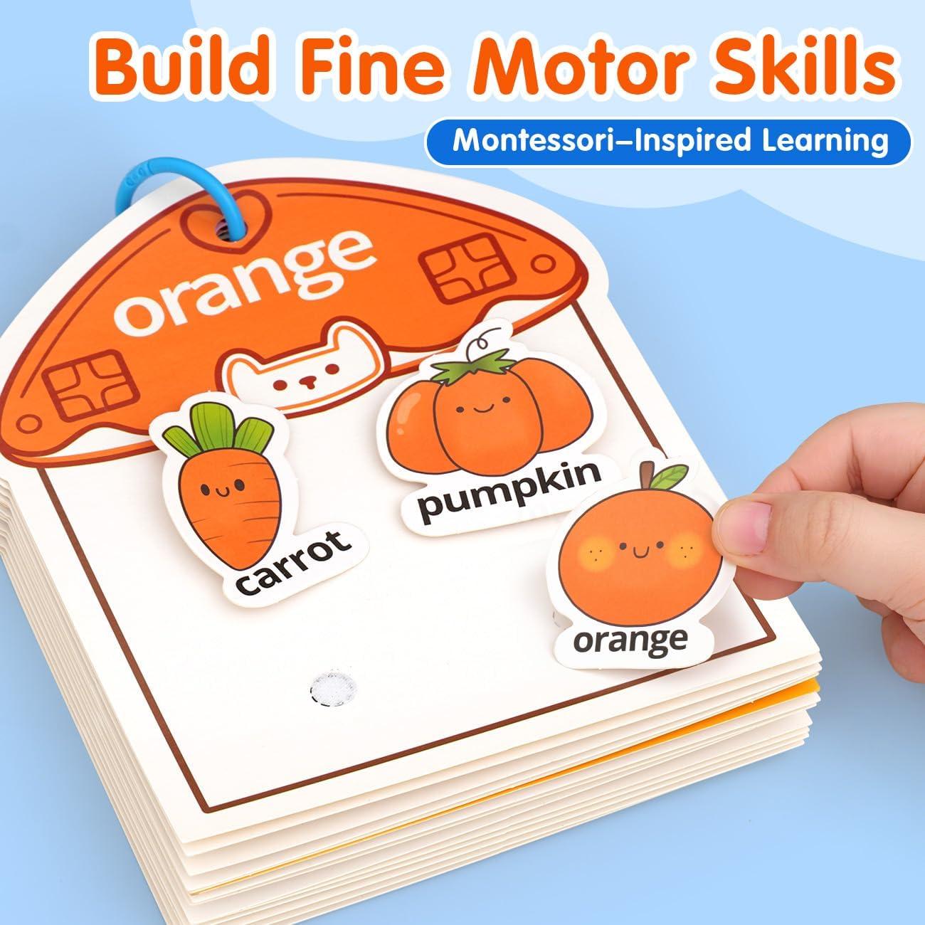 Libro Ocupado Montessori de Colores Muone para Niños 2-4 Años