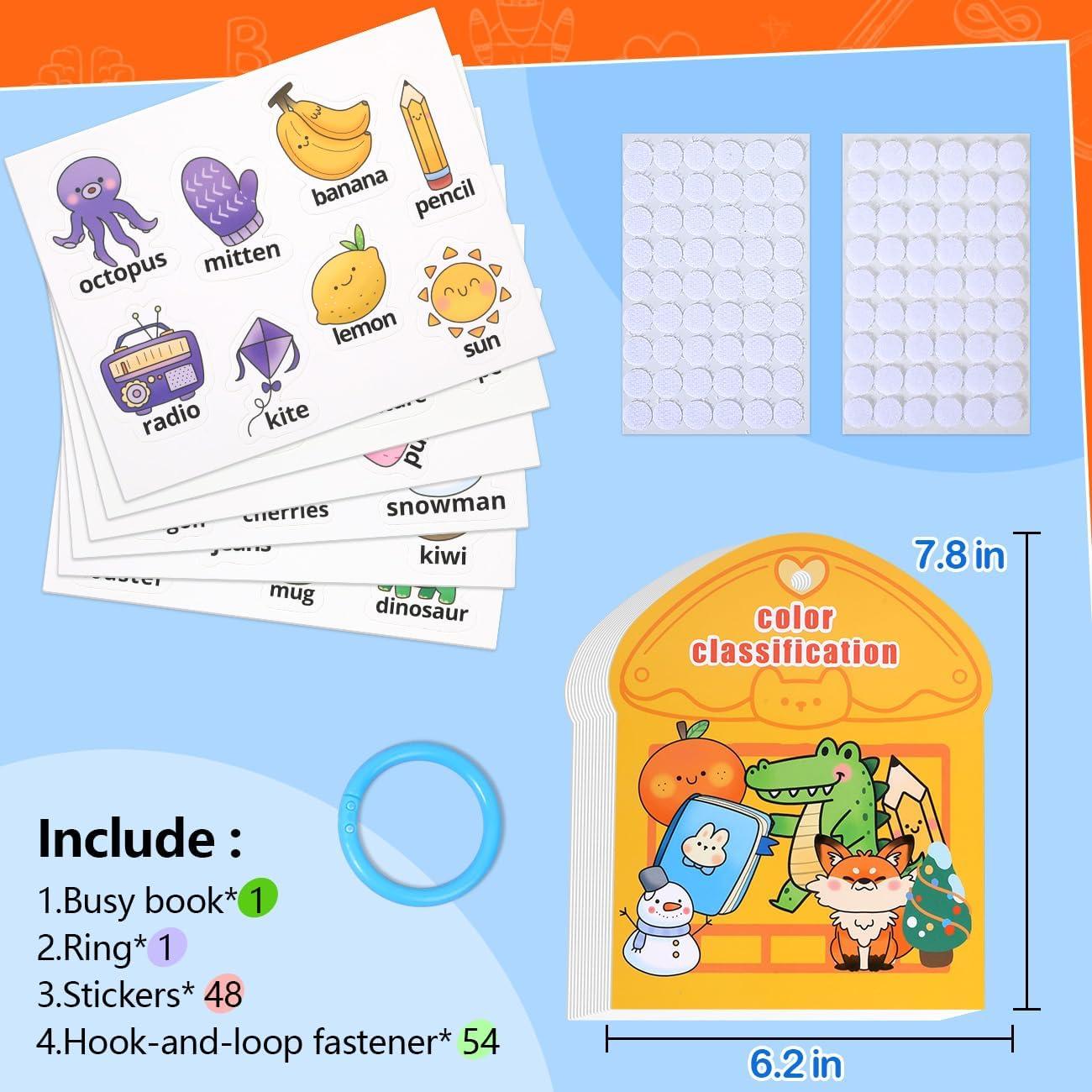 Libro Ocupado Montessori de Colores Muone para Niños 2-4 Años