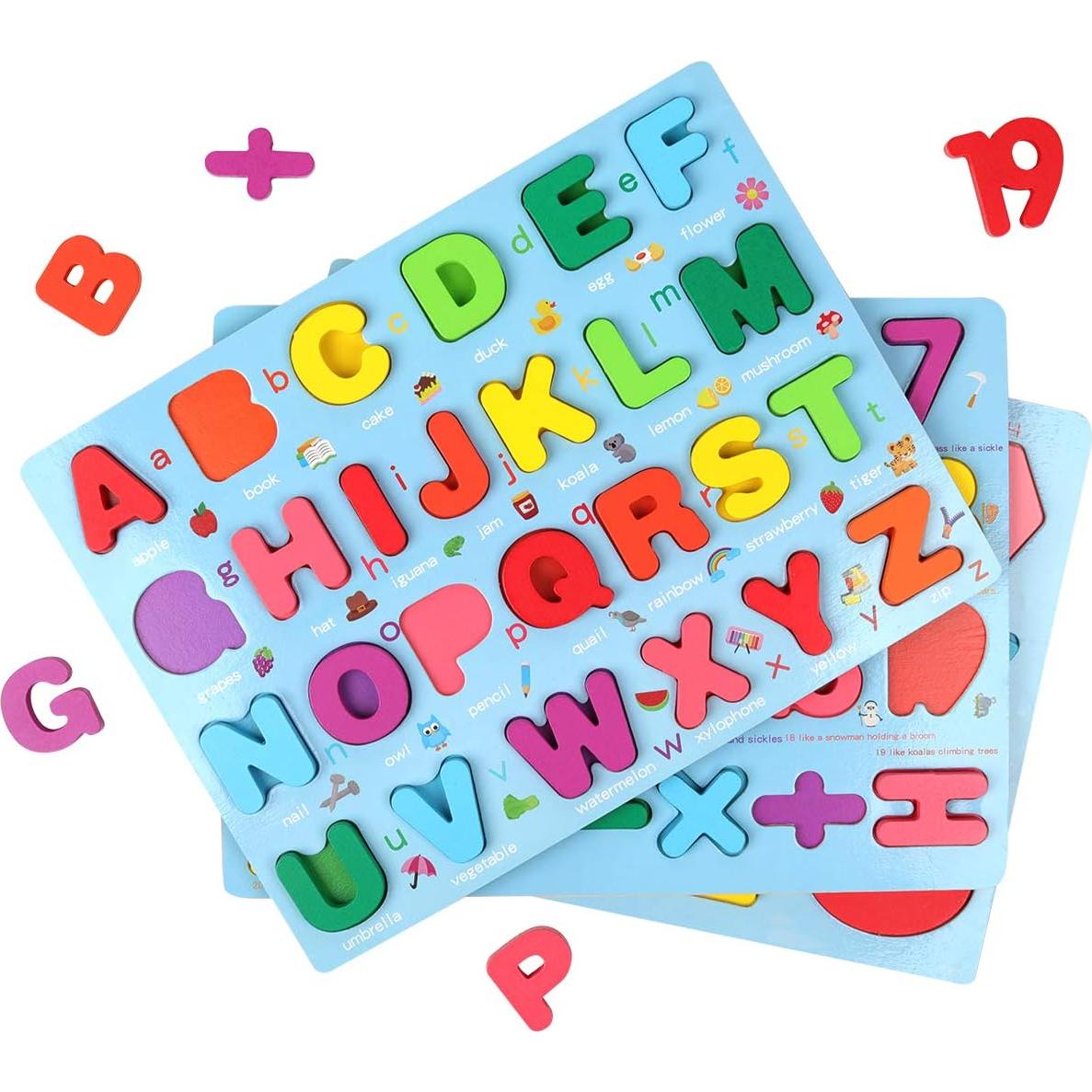 Juego de Rompecabezas de Letras y Números GEMEM - 3 Tableros Educativos
