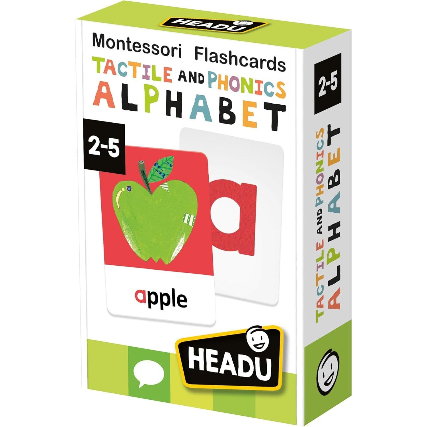 Headu Tactile and Phonics Alphabet Flash Cards Montessori – Preschool Learning Activities Ages 2-5, Educational ABC Flashcards for 2 3 4 5 Year Old Boys Girls, Speech Therapy, Classroom Must Haves