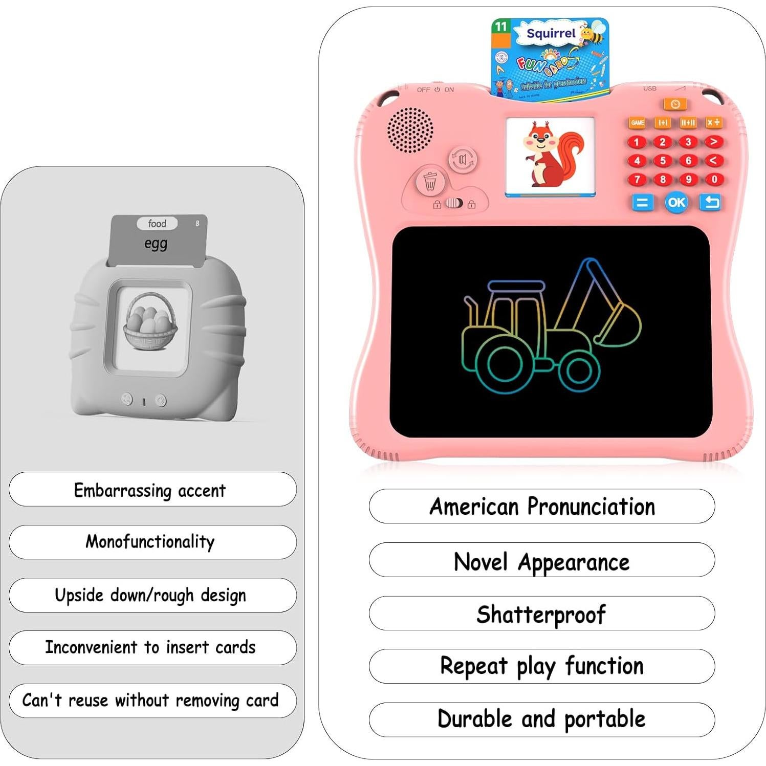 EASEGMER Juguete Educativo 3 en 1 para Niños 0.57 kg