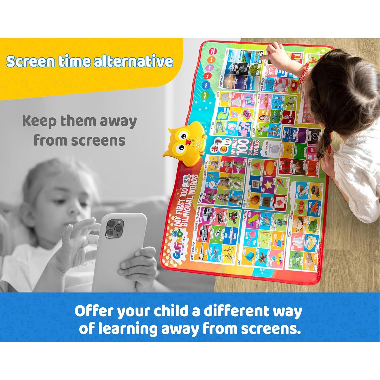 Póster Electrónico Bilingüe GUFINO 100 Palabras para Niños