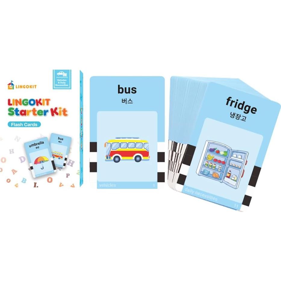 Tarjetas Didácticas Bilingües LINGOKIT Coreano-Inglés 384 Palabras