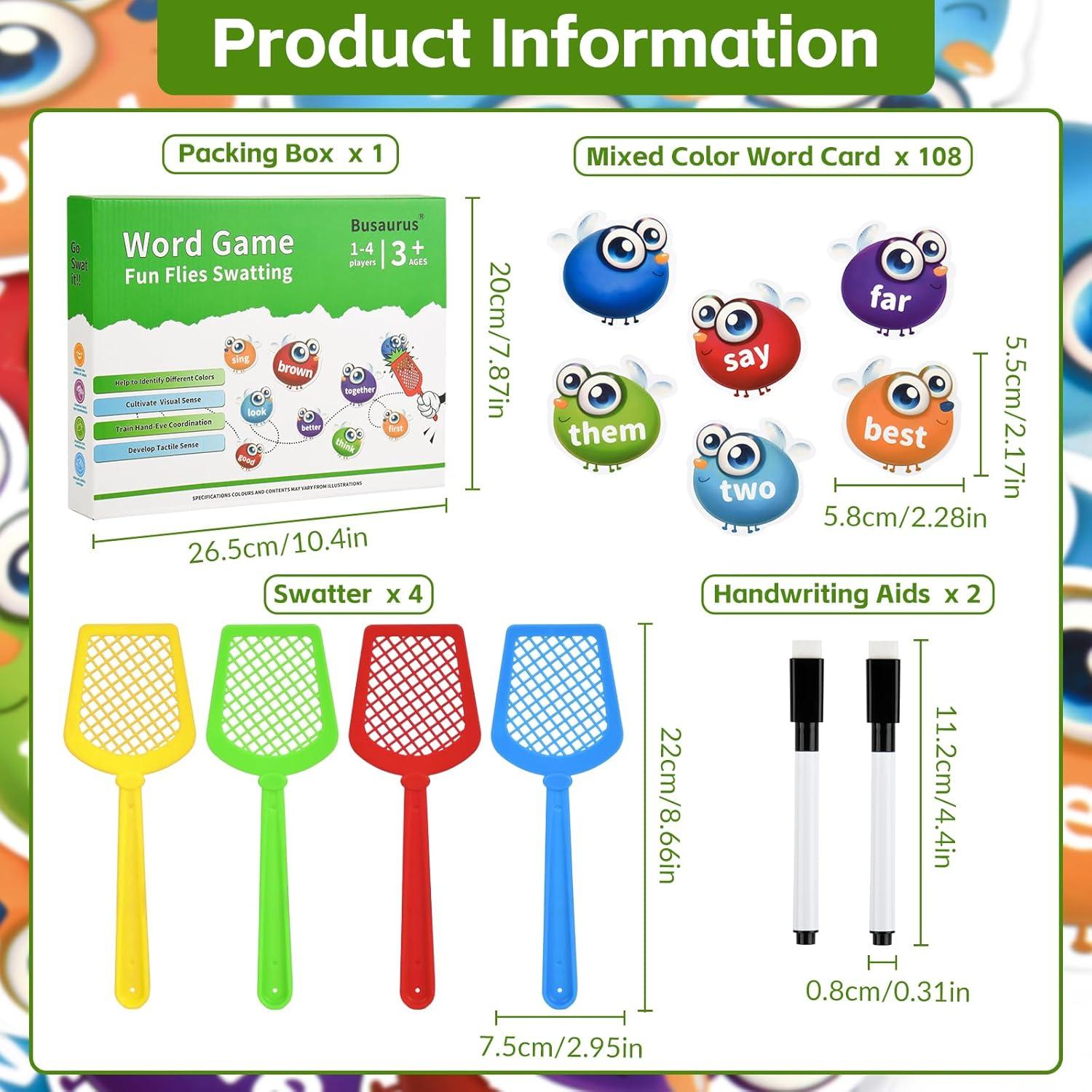 Juego Educativo de Palabras Visuales Busaurus - 192 Tarjetas