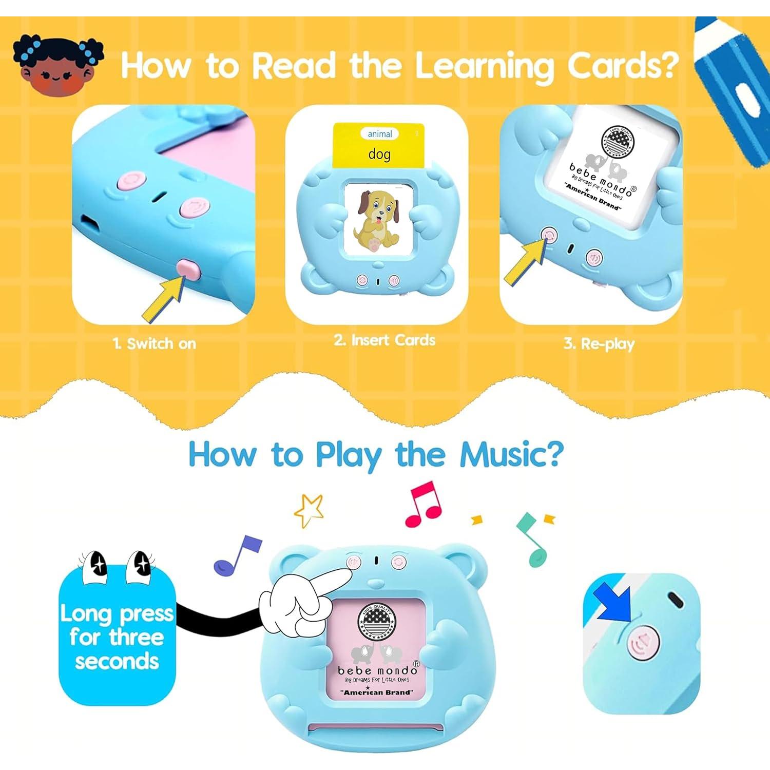 Tarjetas Flash Hablantes Mejoradas Bebe Mondo - 224 Palabras