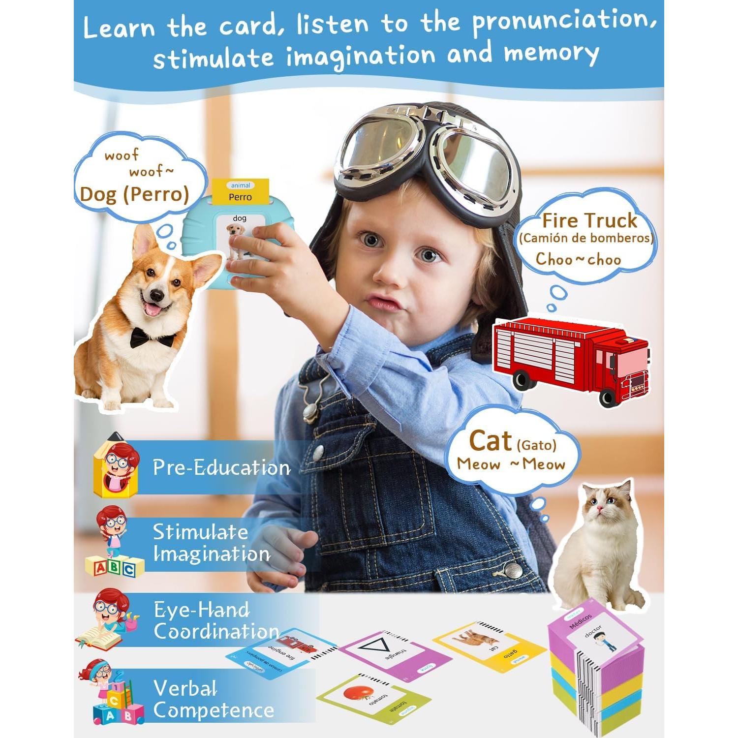 Tarjetas de Flash Bilingües 510 Palabras Winnrok para Niños